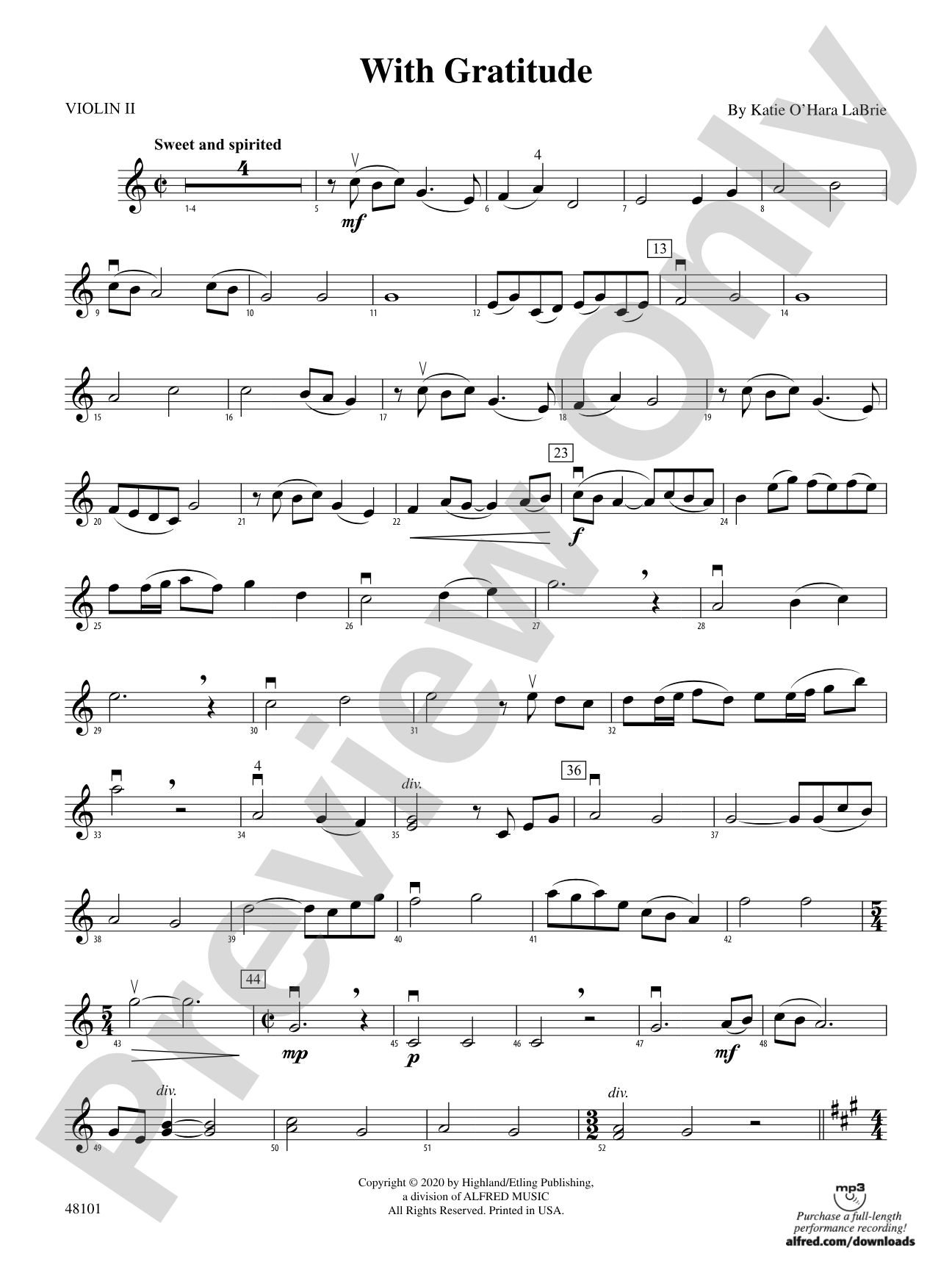 With Gratitude: 2nd Violin