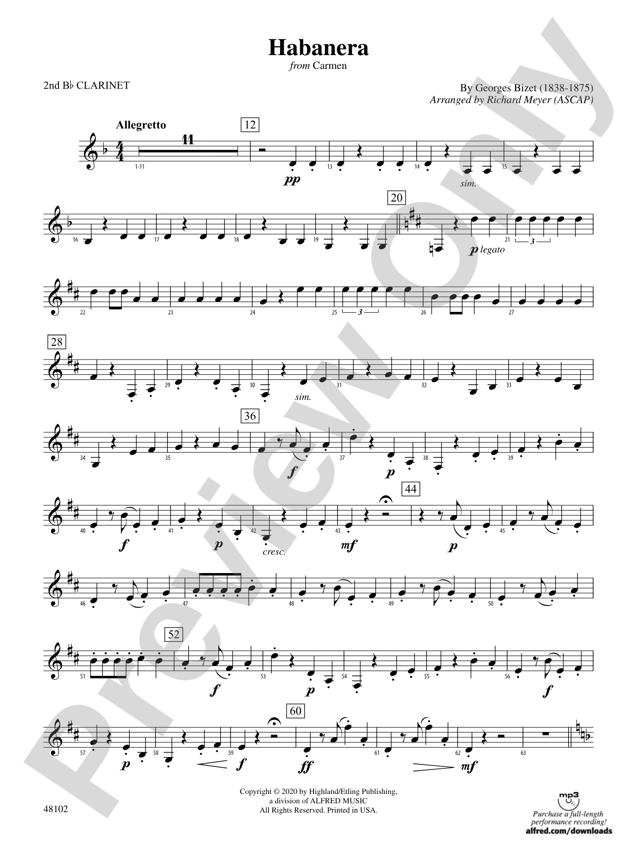 Habanera: 2nd B-flat Clarinet