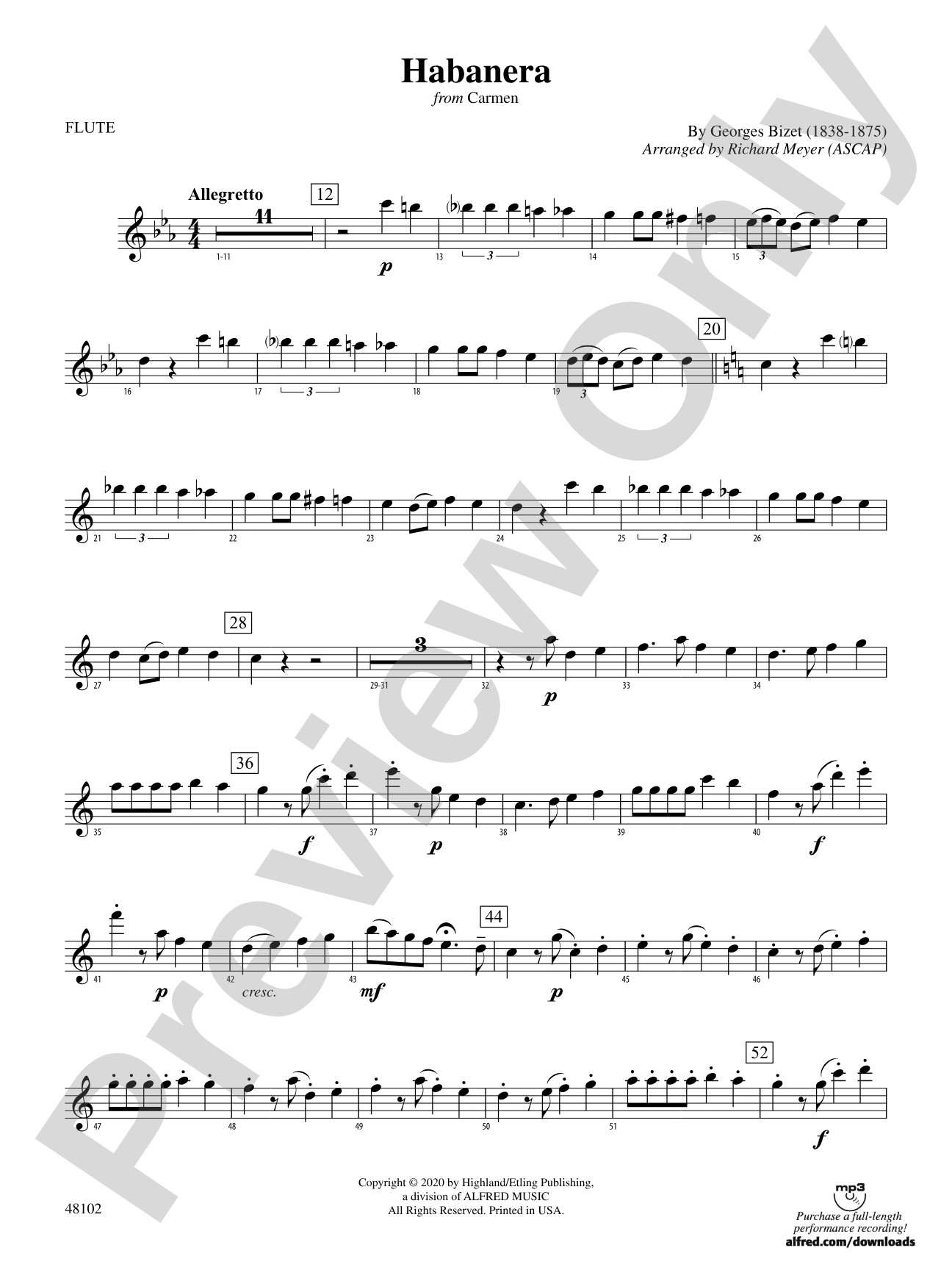 Habanera: Flute