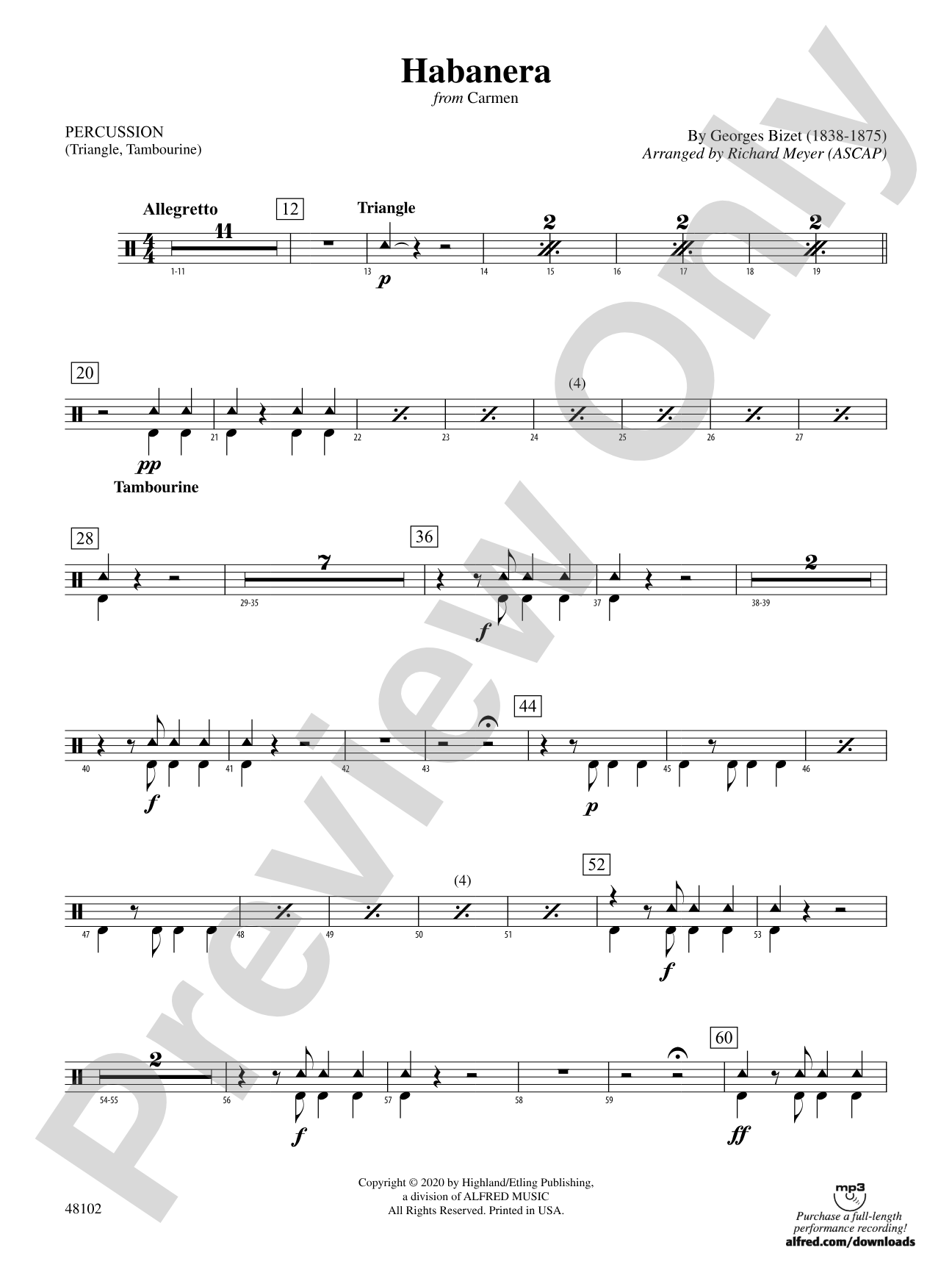Habanera: 1st Percussion