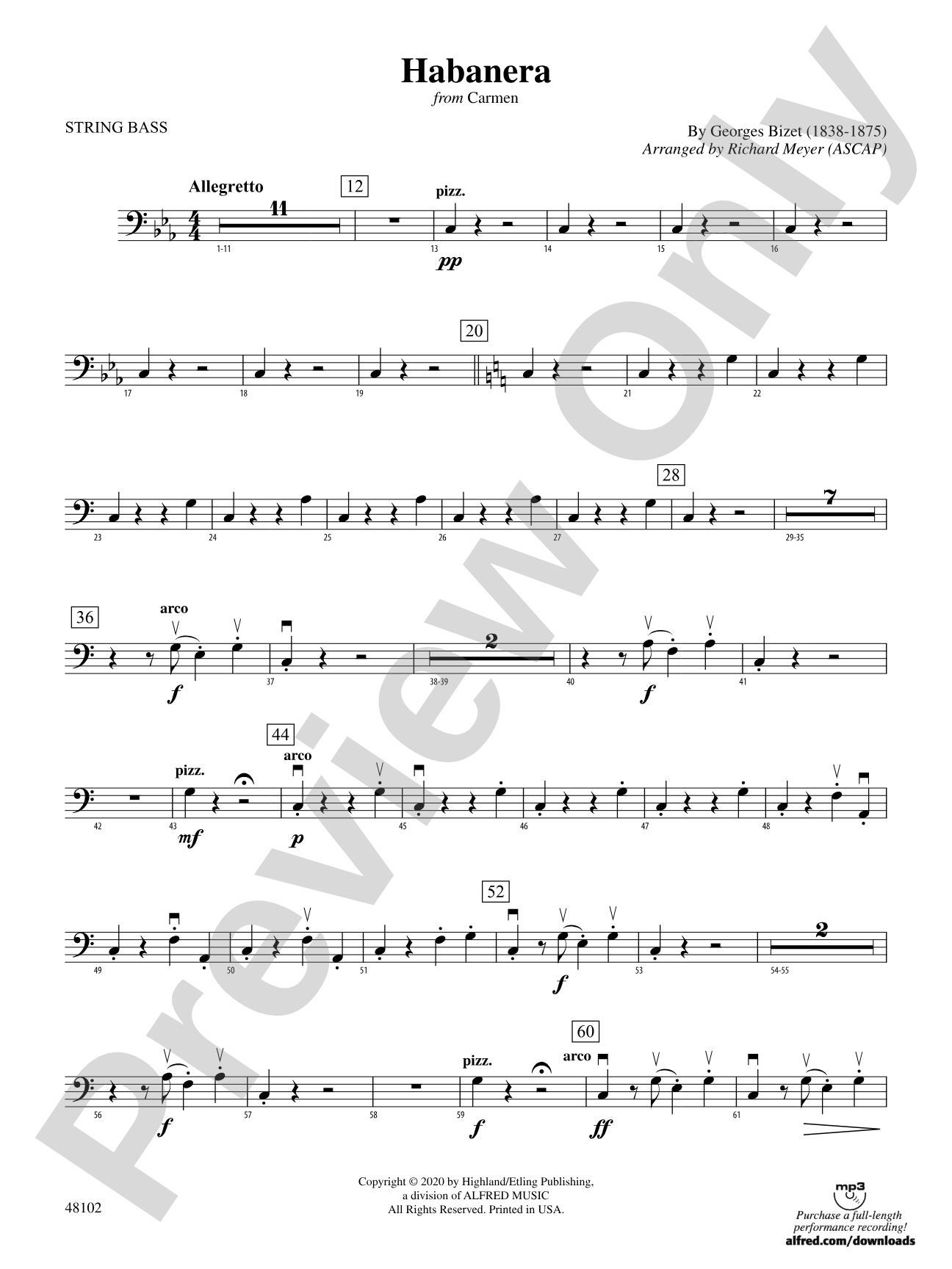Habanera: String Bass