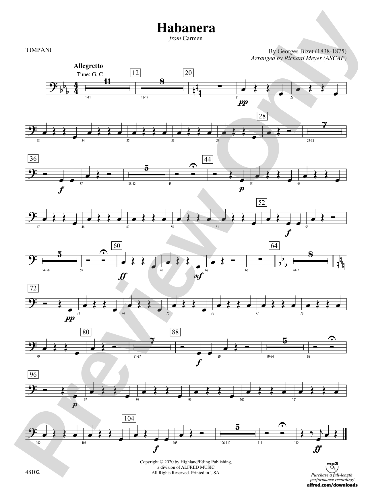 Habanera: Timpani