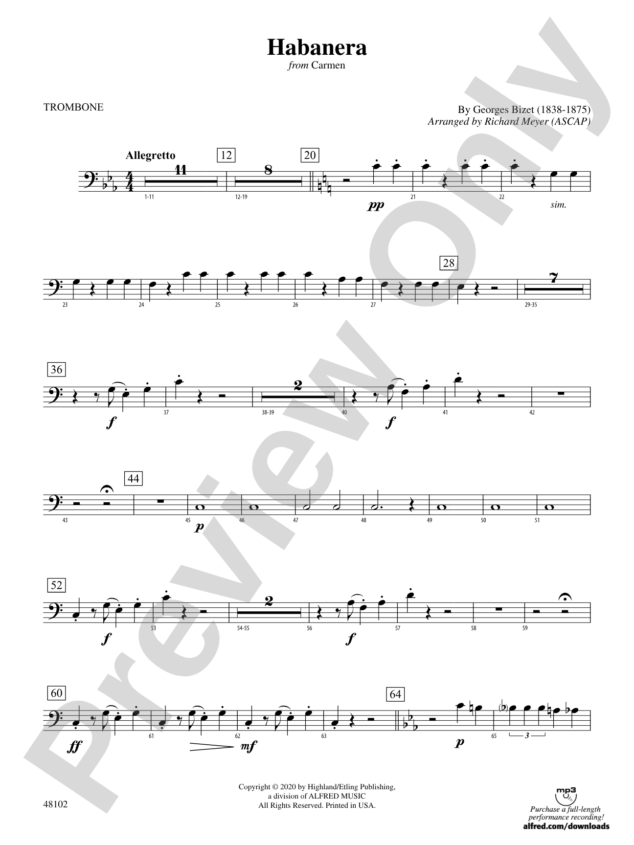 Habanera: 1st Trombone