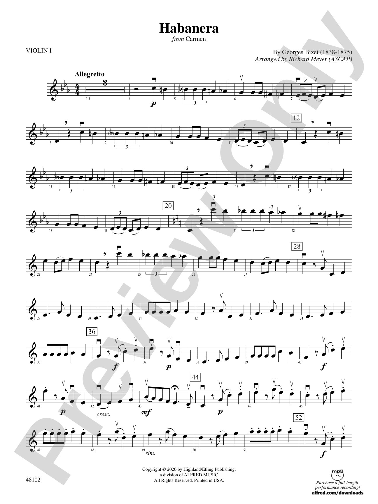Habanera: 1st Violin