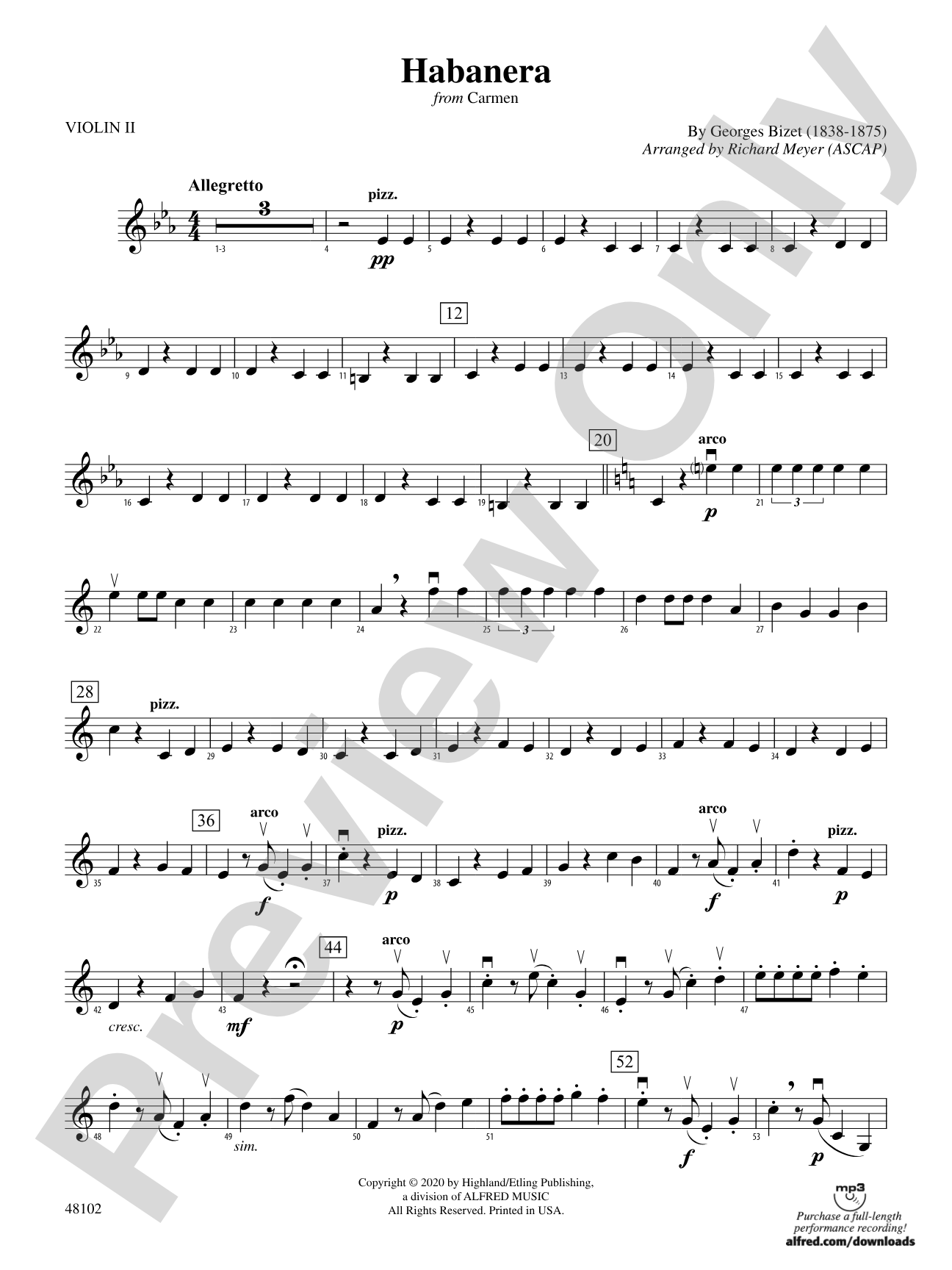 Habanera: 2nd Violin