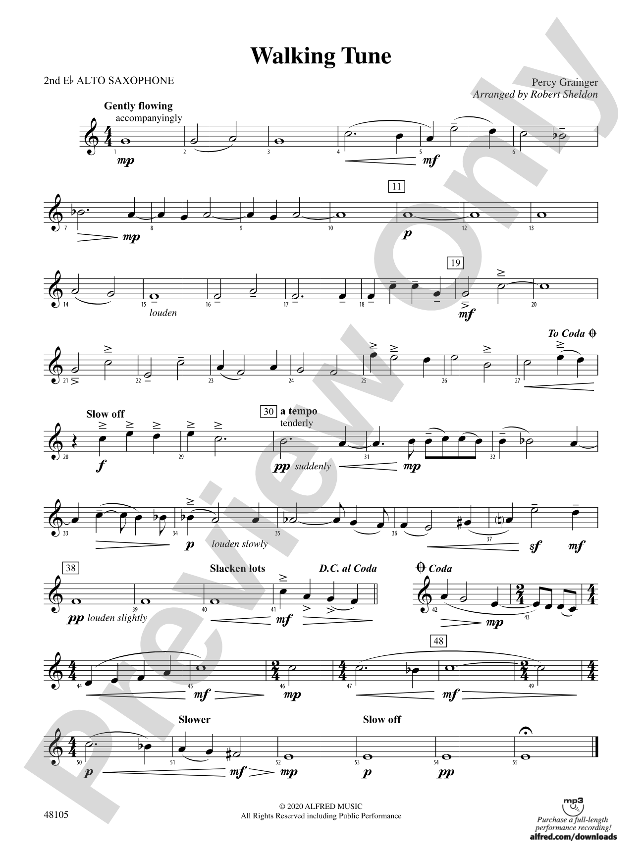 Walking Tune: 2nd E-flat Alto Saxophone
