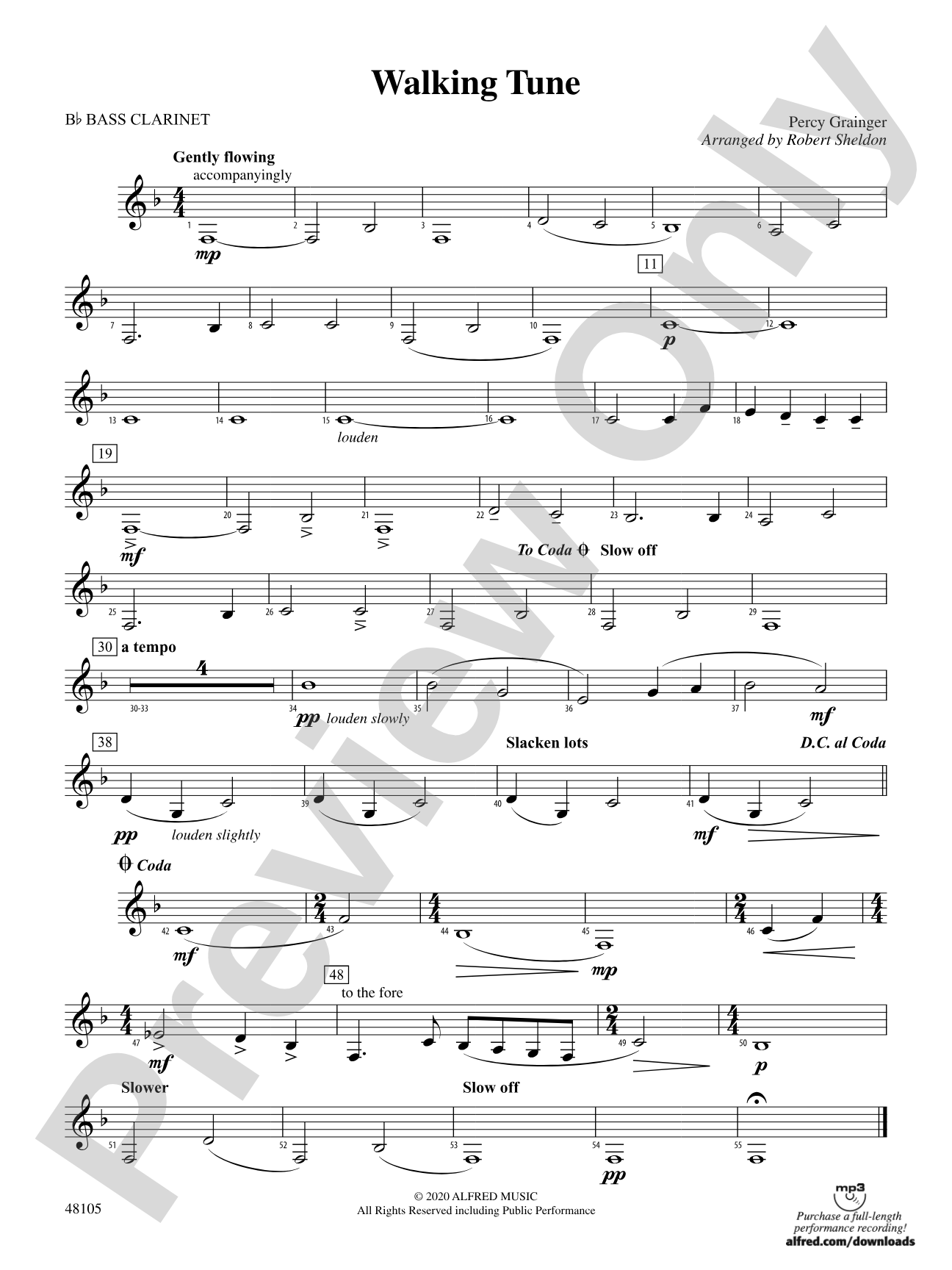 Walking Tune: B-flat Bass Clarinet