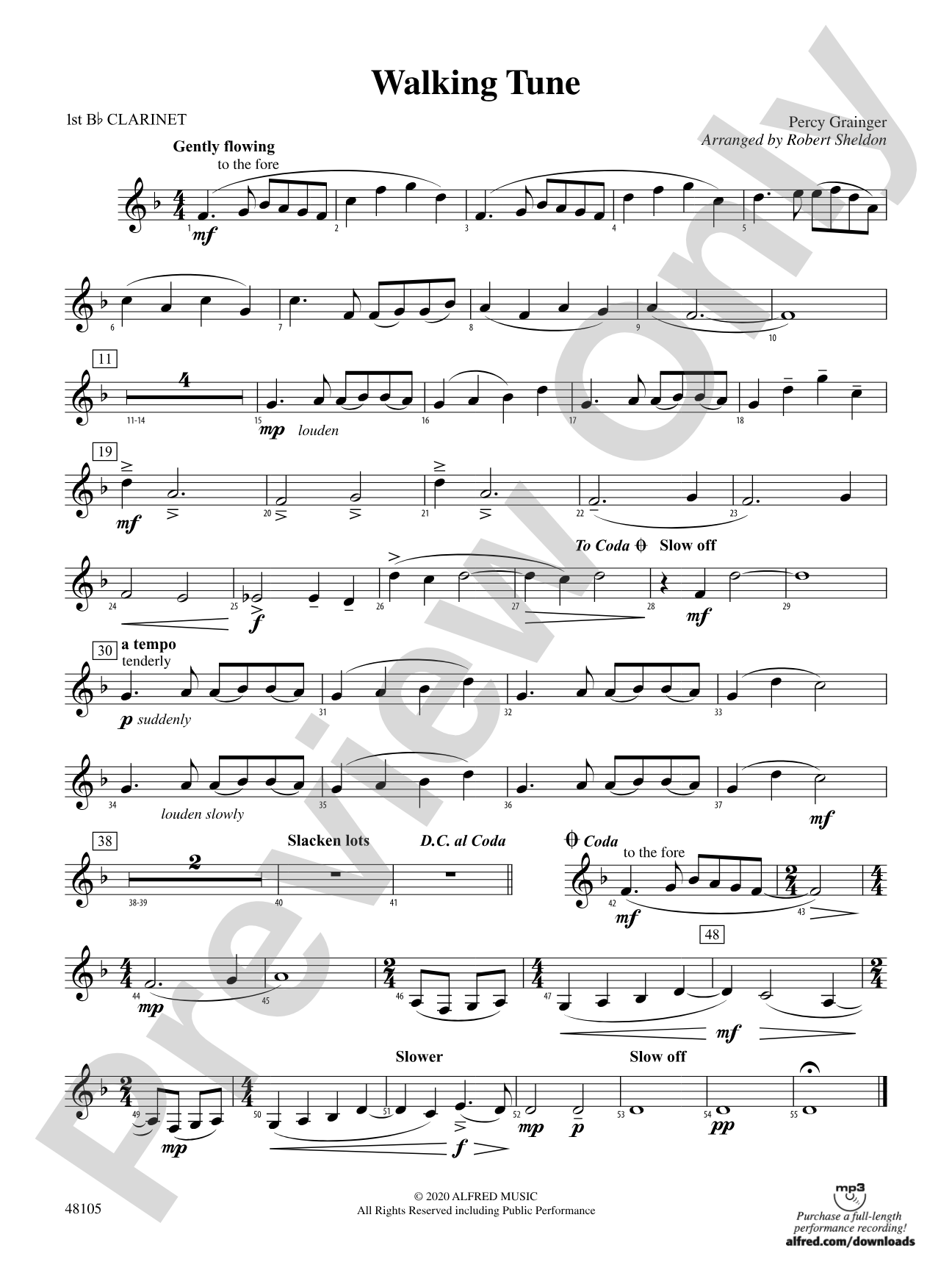 Walking Tune: 1st B-flat Clarinet