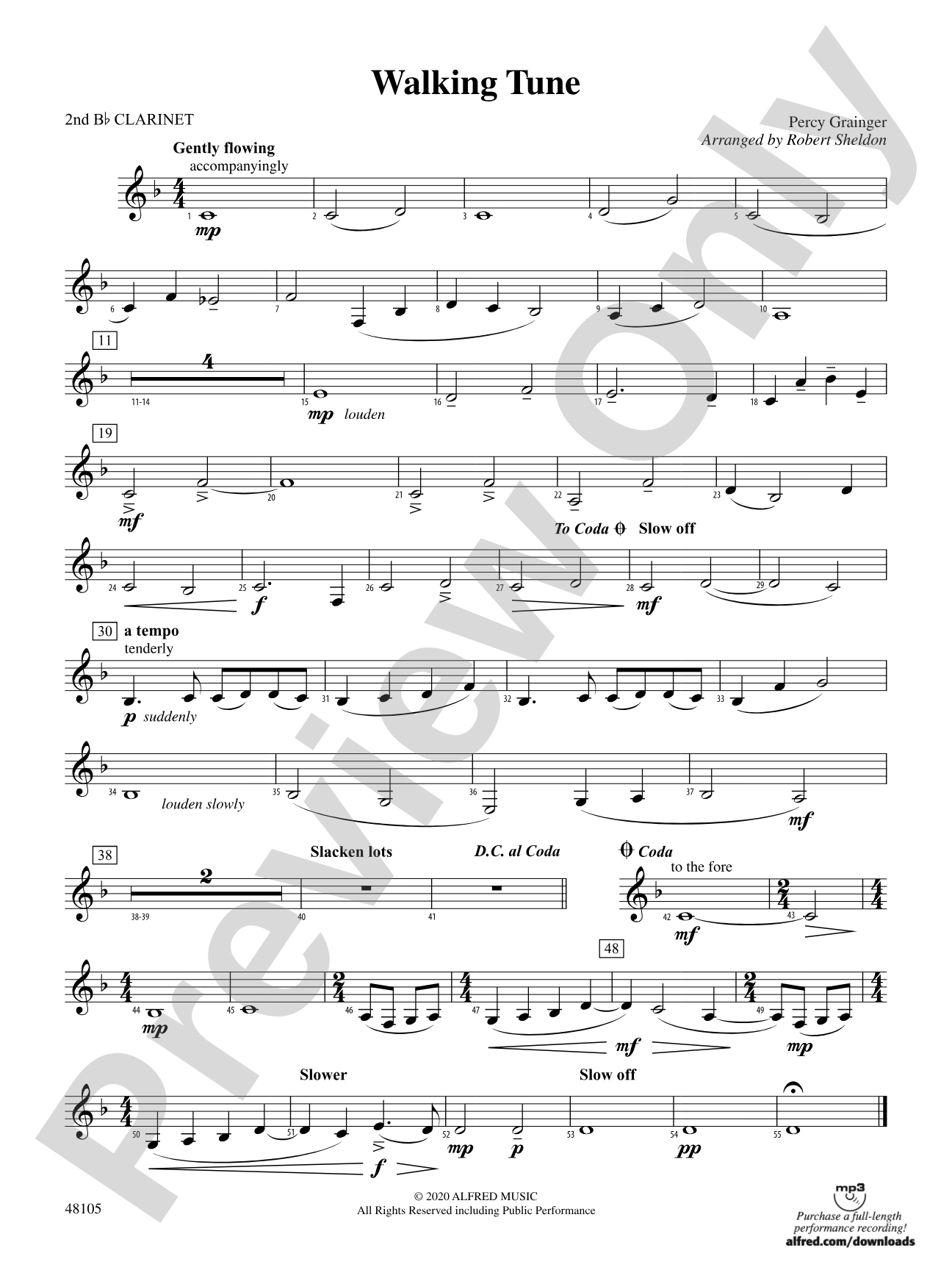 Walking Tune: 2nd B-flat Clarinet