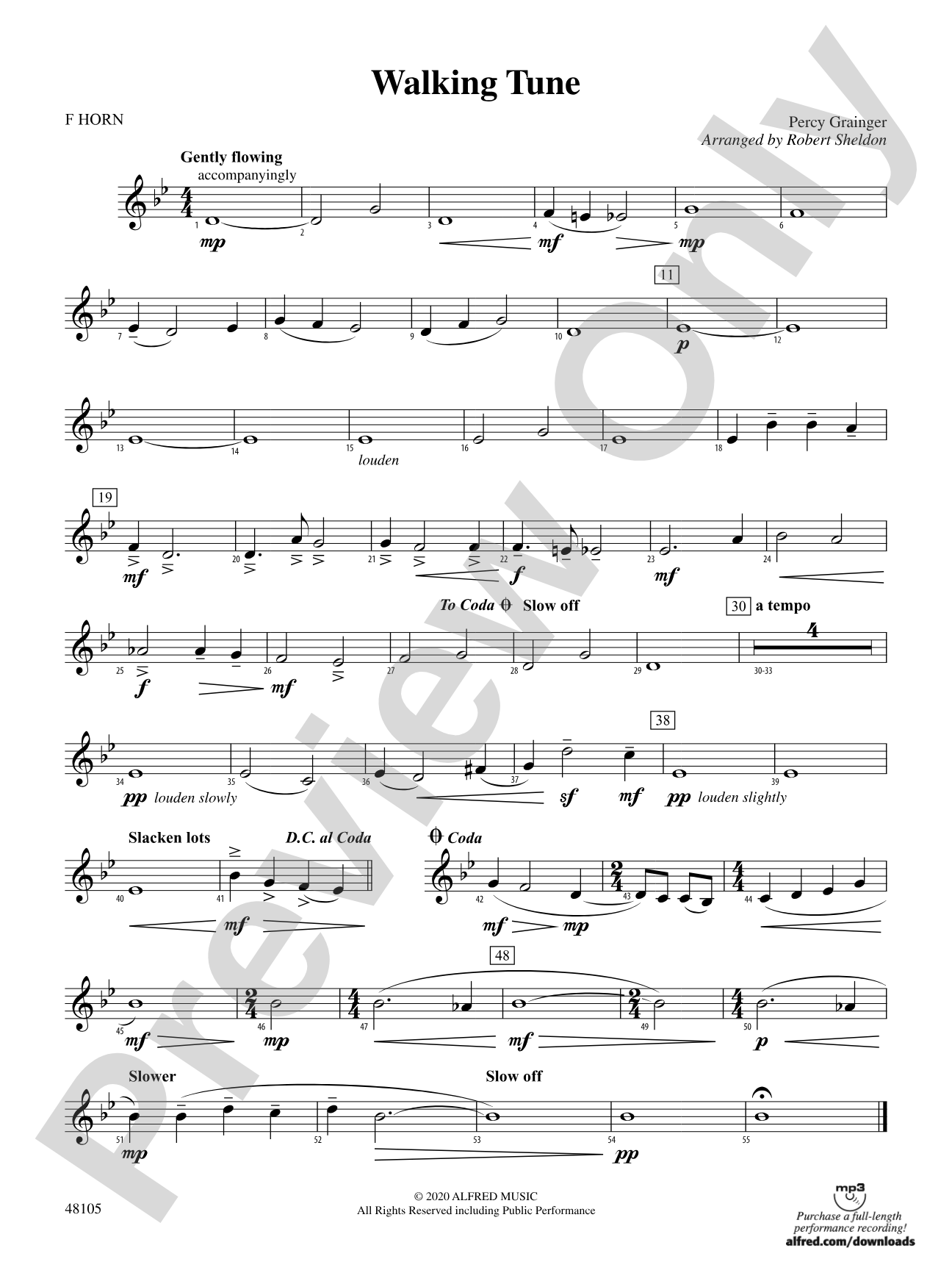 Walking Tune: 1st F Horn