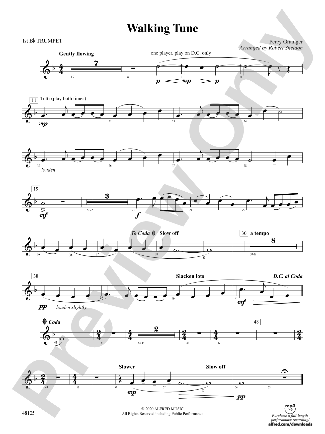 Walking Tune: 1st B-flat Trumpet