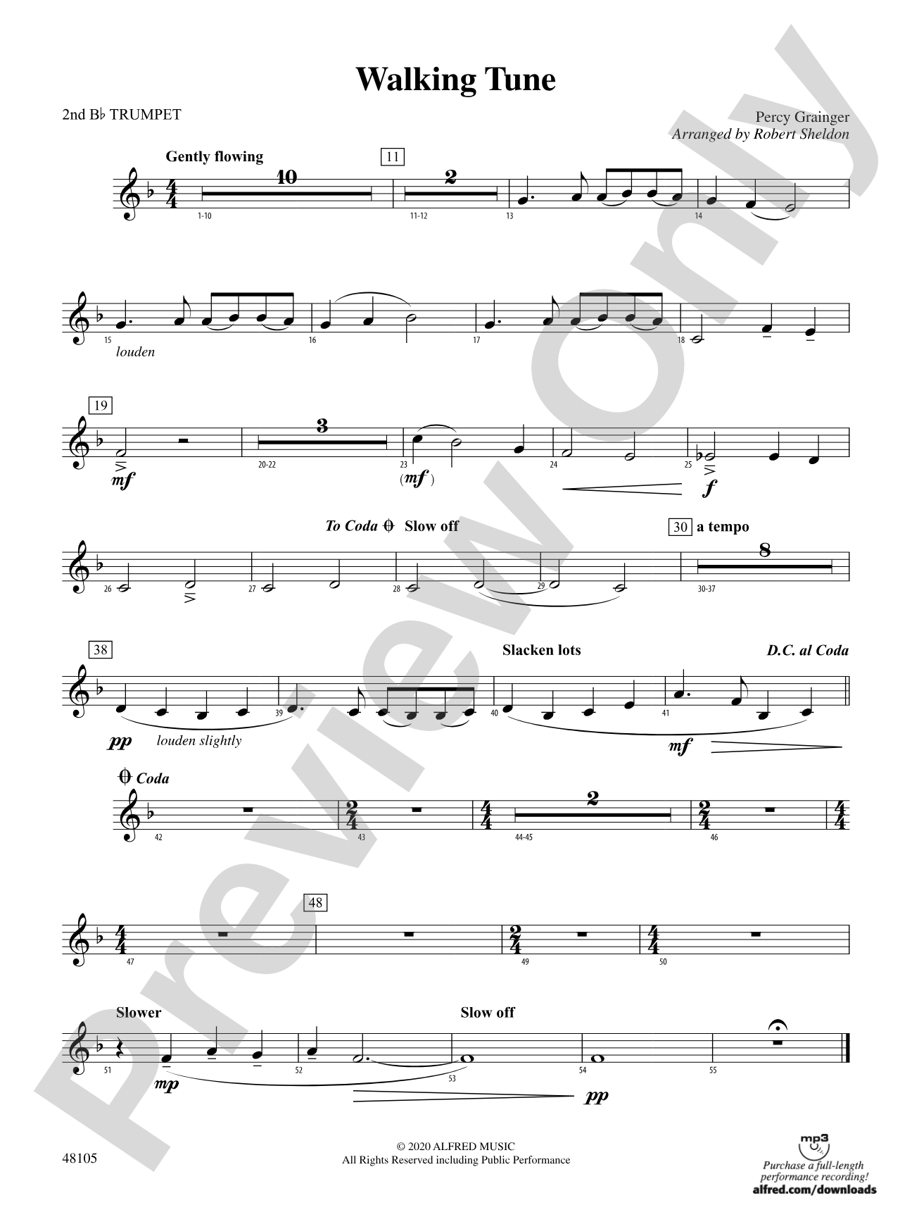 Walking Tune: 2nd B-flat Trumpet