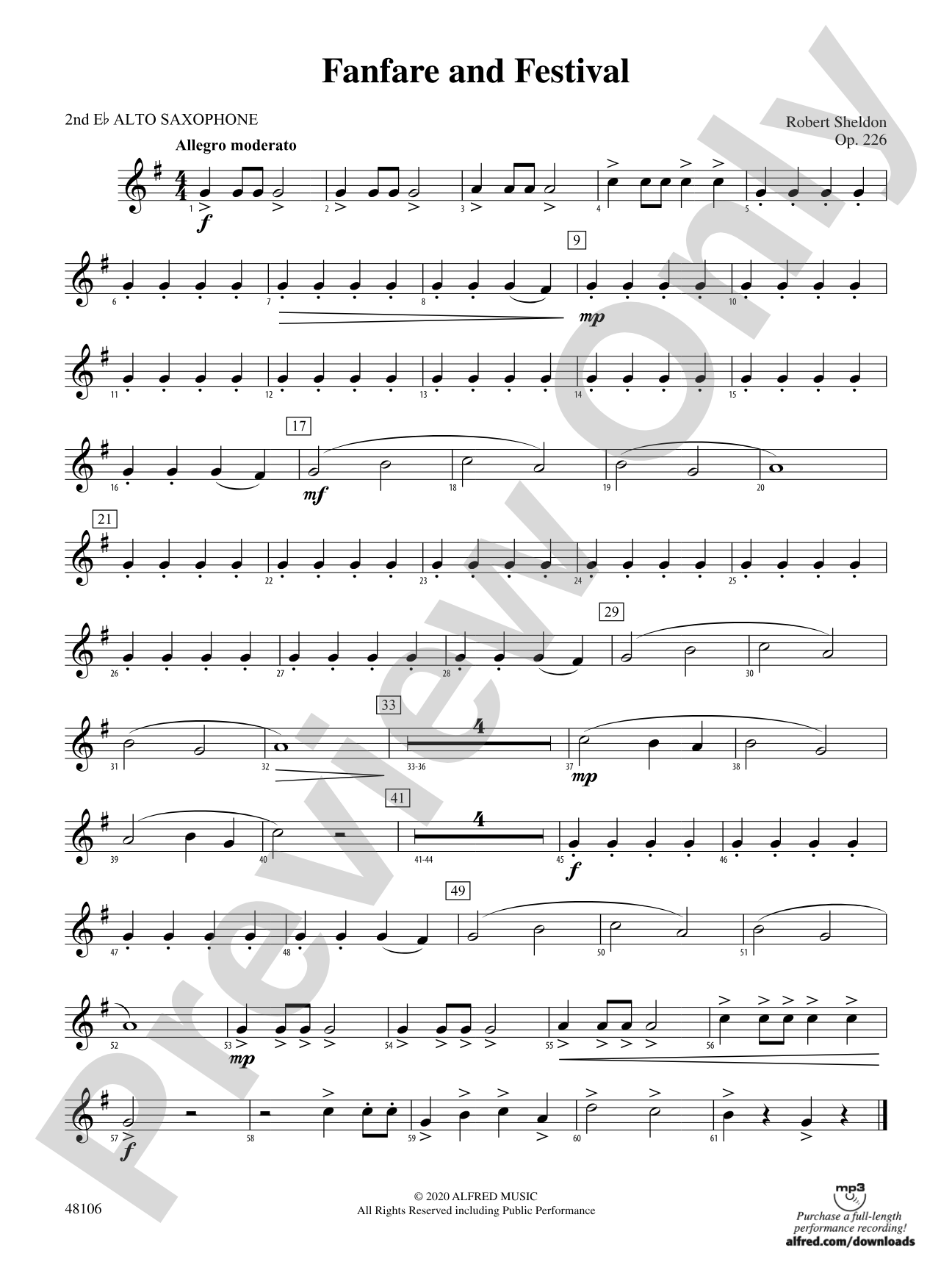 Fanfare and Festival: 2nd E-flat Alto Saxophone