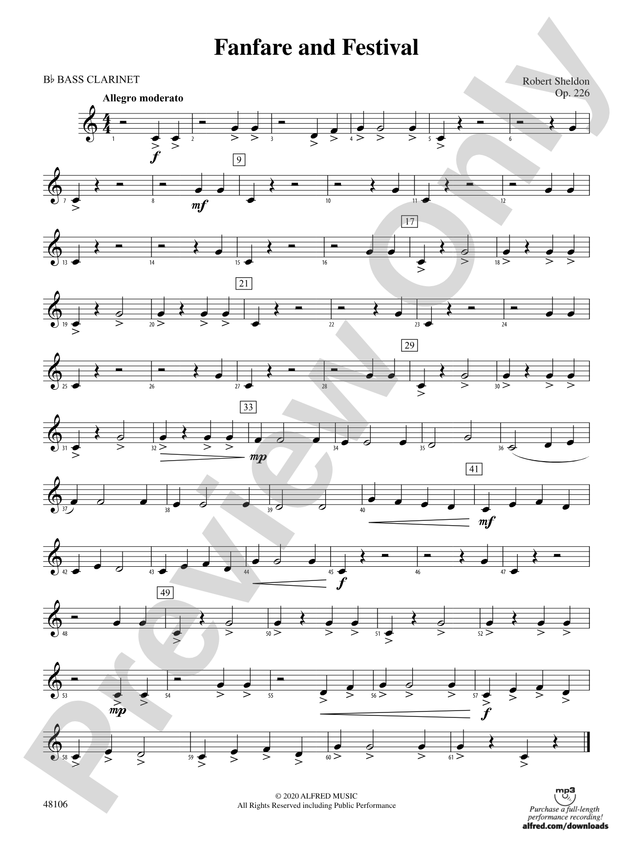 Fanfare and Festival: B-flat Bass Clarinet