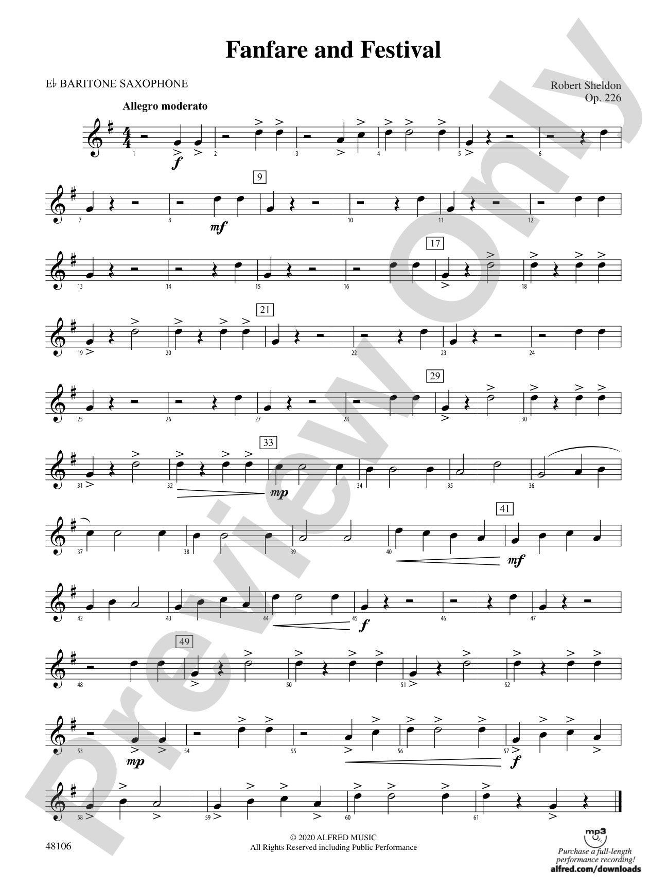Fanfare and Festival: E-flat Baritone Saxophone