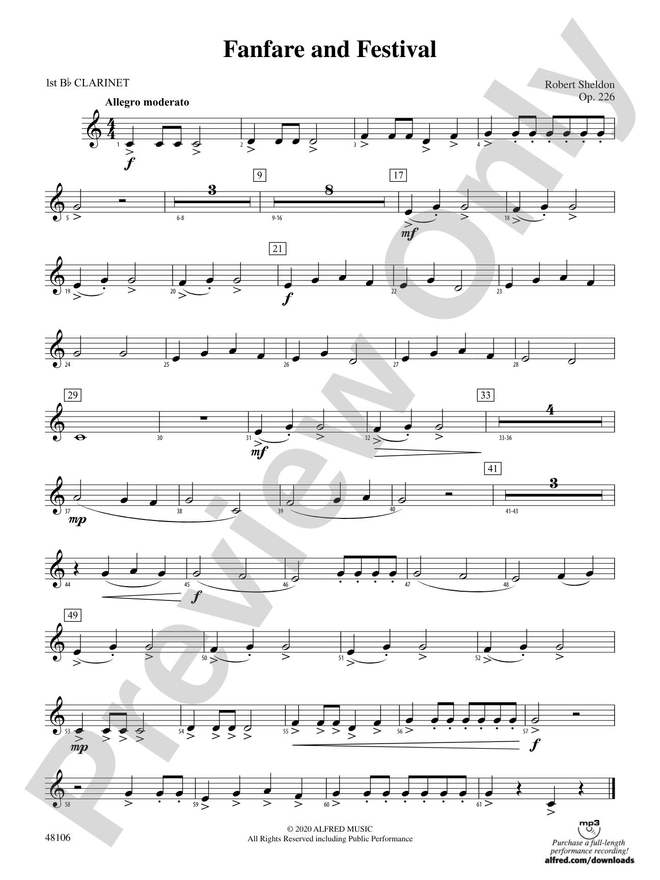 Fanfare and Festival: 1st B-flat Clarinet