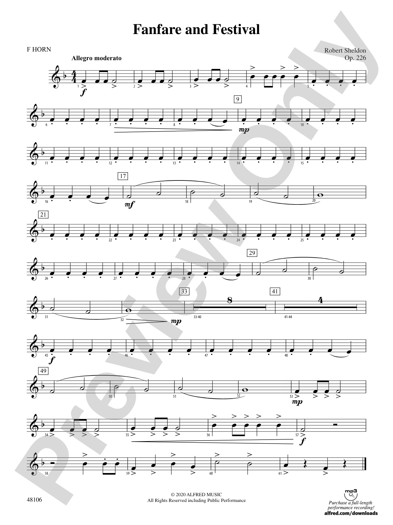 Fanfare and Festival: 1st F Horn