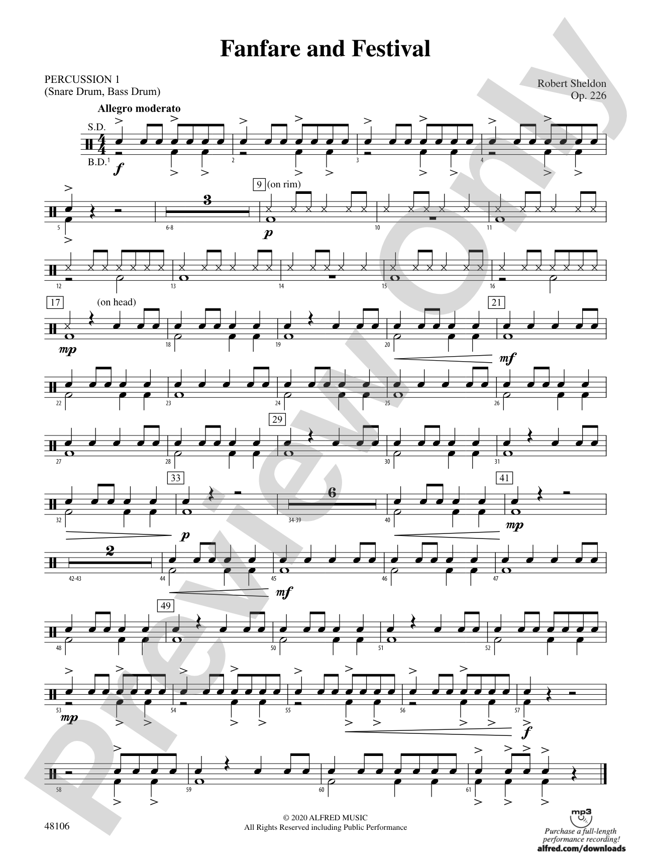 Fanfare and Festival: 1st Percussion