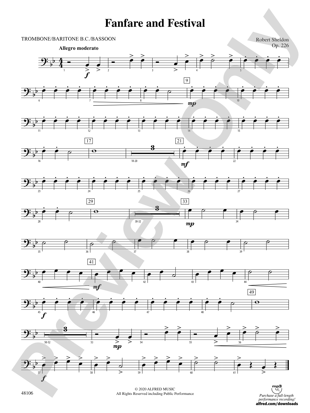 Fanfare and Festival: 1st Trombone