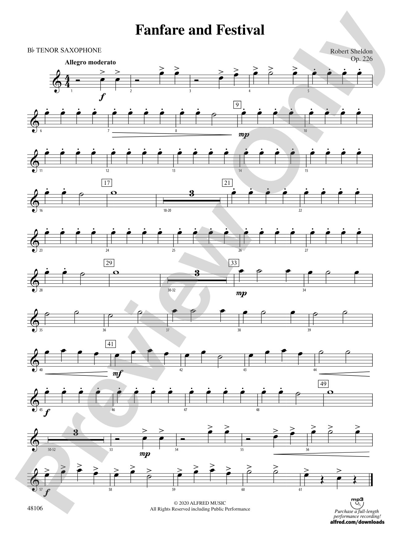 Fanfare and Festival: B-flat Tenor Saxophone