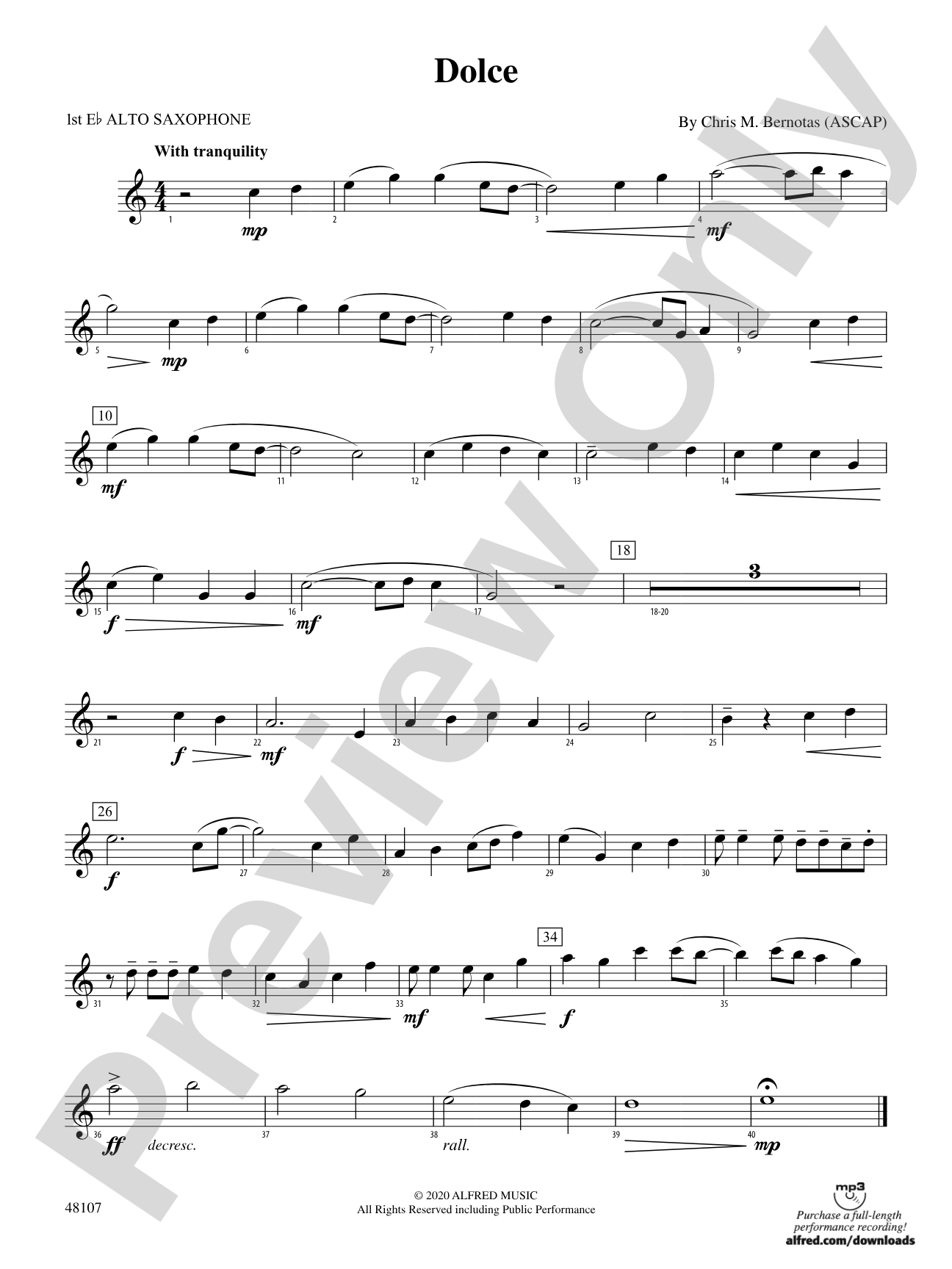Dolce: E-flat Alto Saxophone