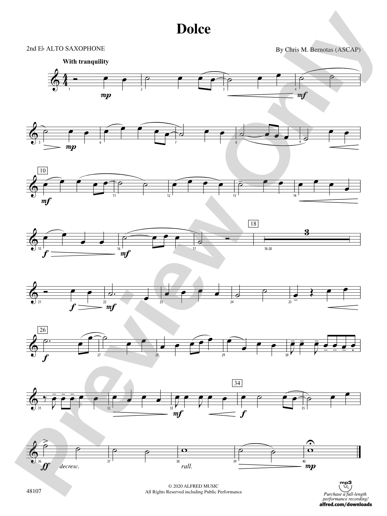 Dolce: 2nd E-flat Alto Saxophone