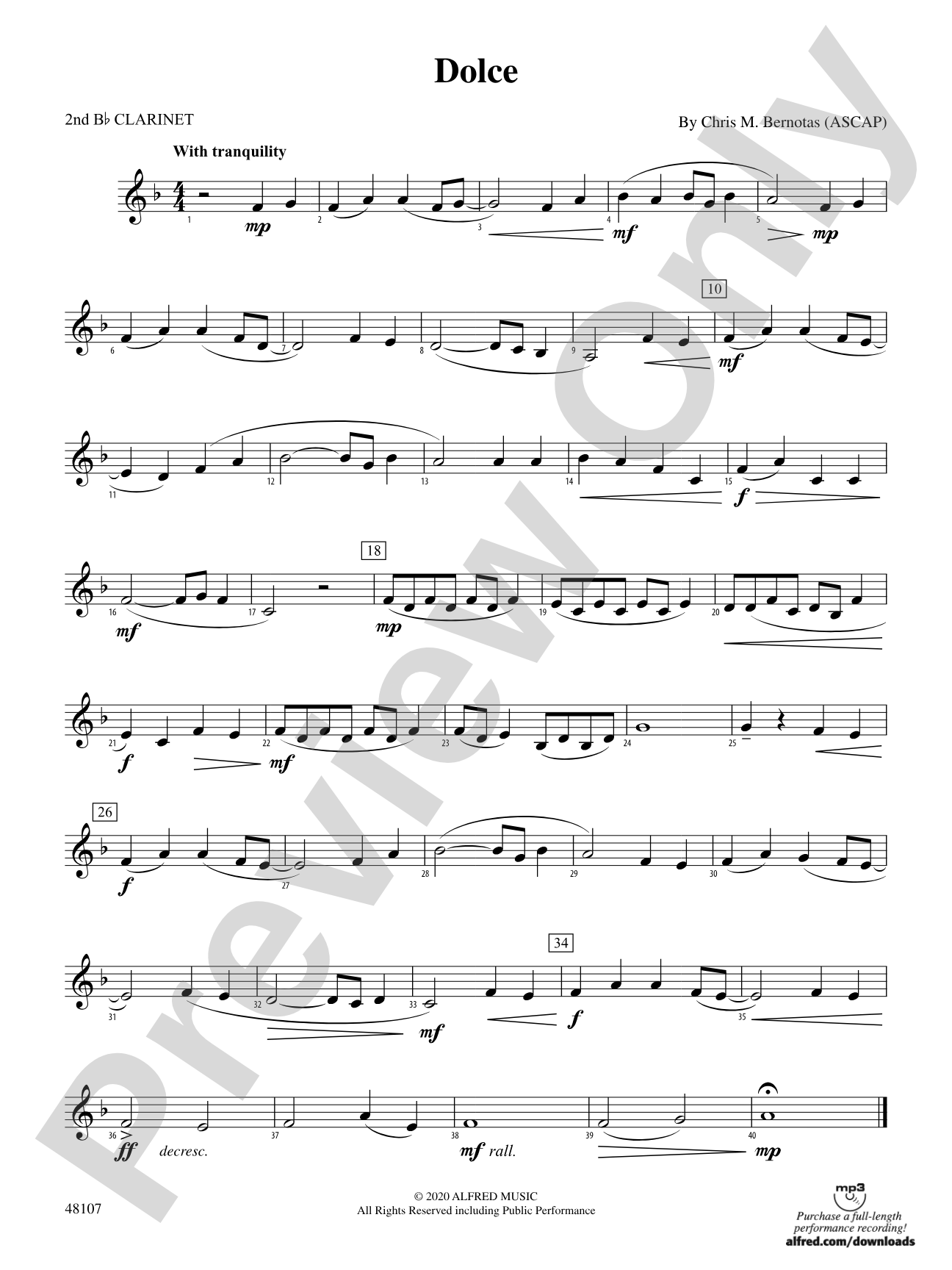 Dolce: 2nd B-flat Clarinet