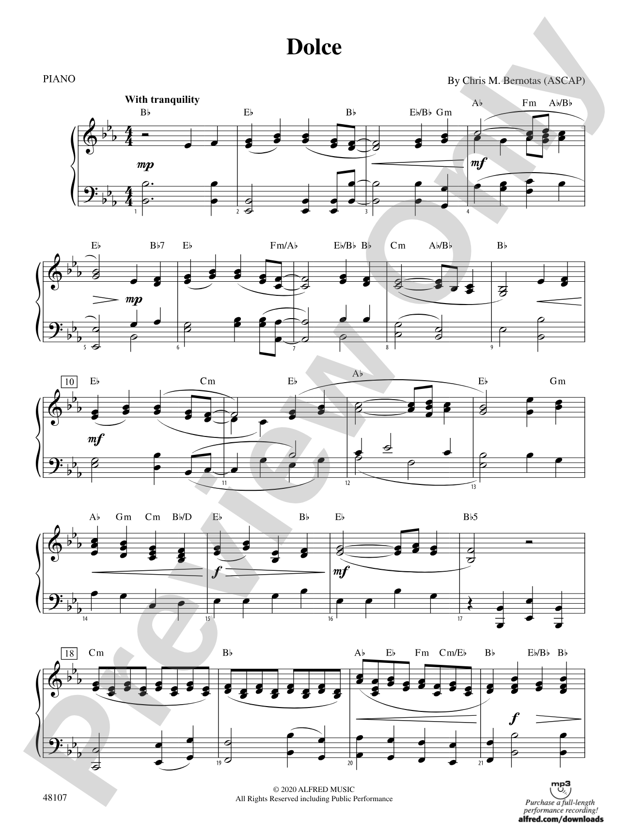 Dolce: Piano Accompaniment