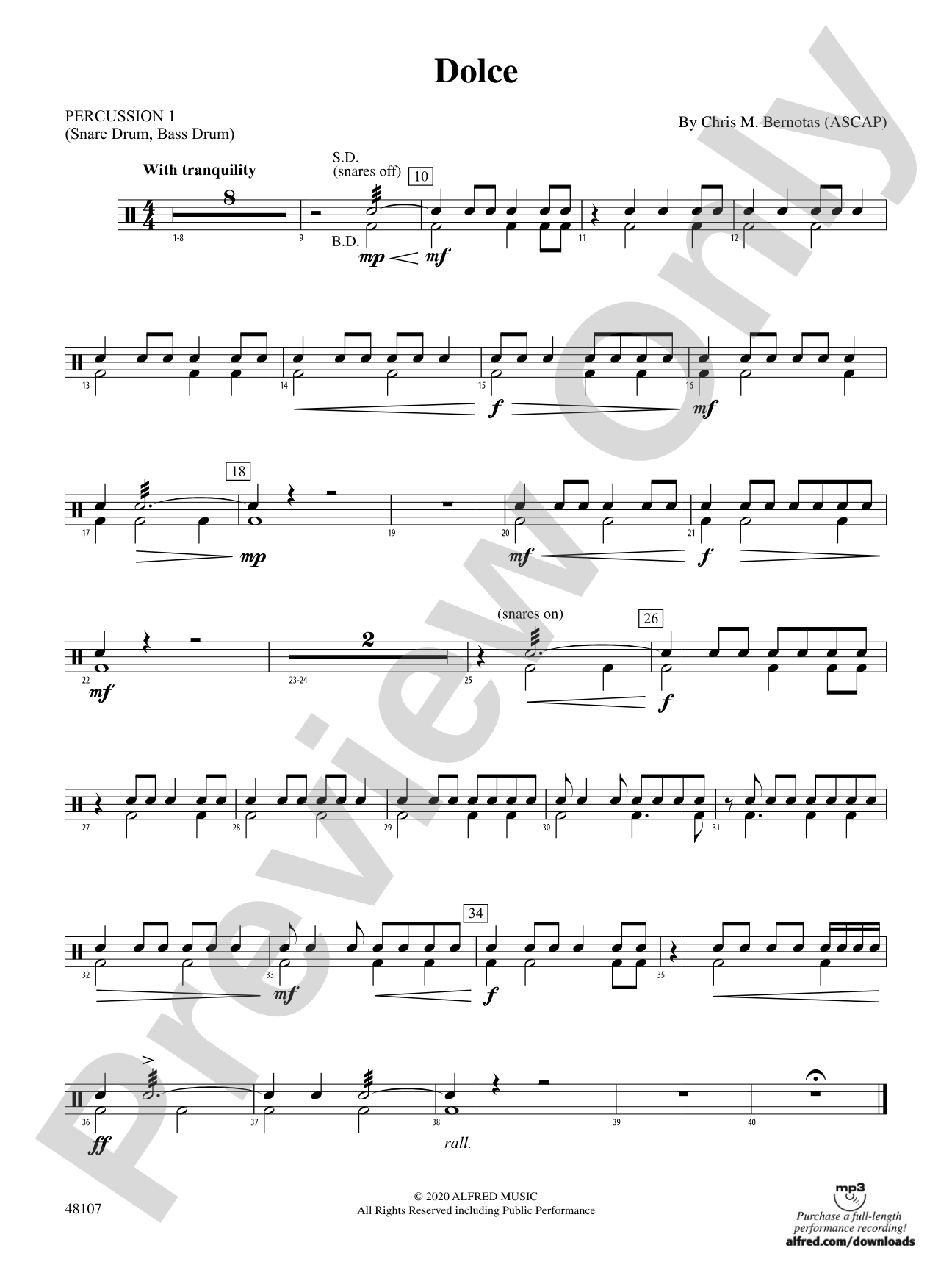 Dolce: 1st Percussion