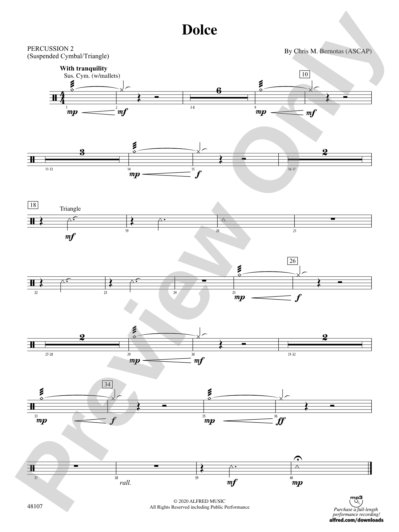 Dolce: 2nd Percussion