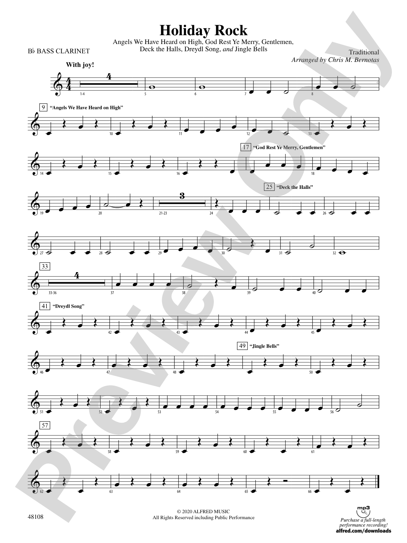 Holiday Rock: B-flat Bass Clarinet