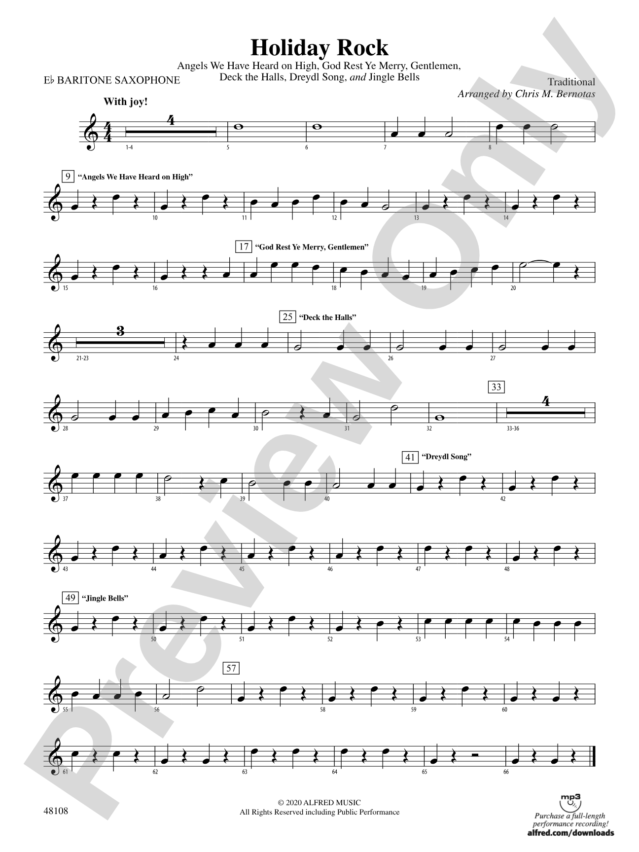 Holiday Rock: E-flat Baritone Saxophone