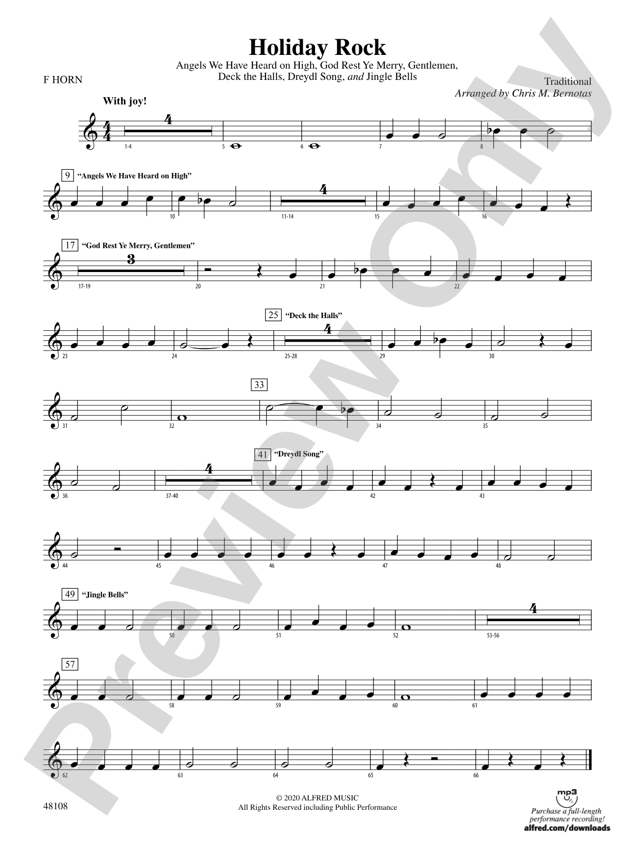 Holiday Rock: 1st F Horn