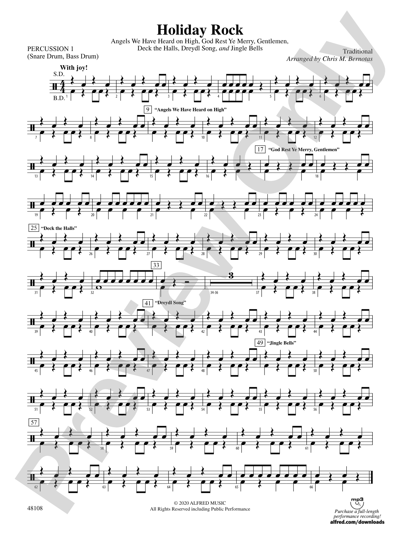 Holiday Rock: 1st Percussion