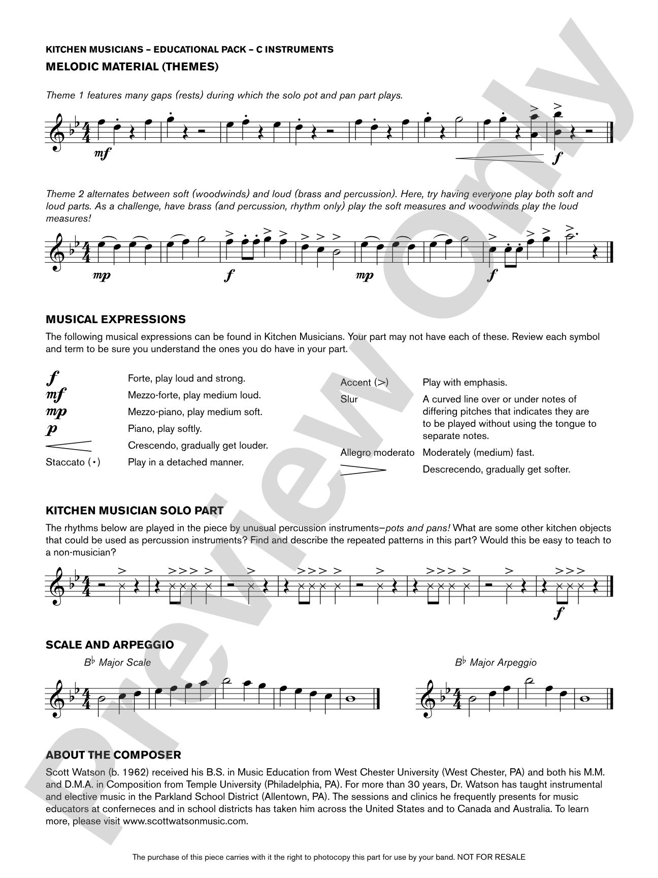 Kitchen Musicians: C Educational Pack