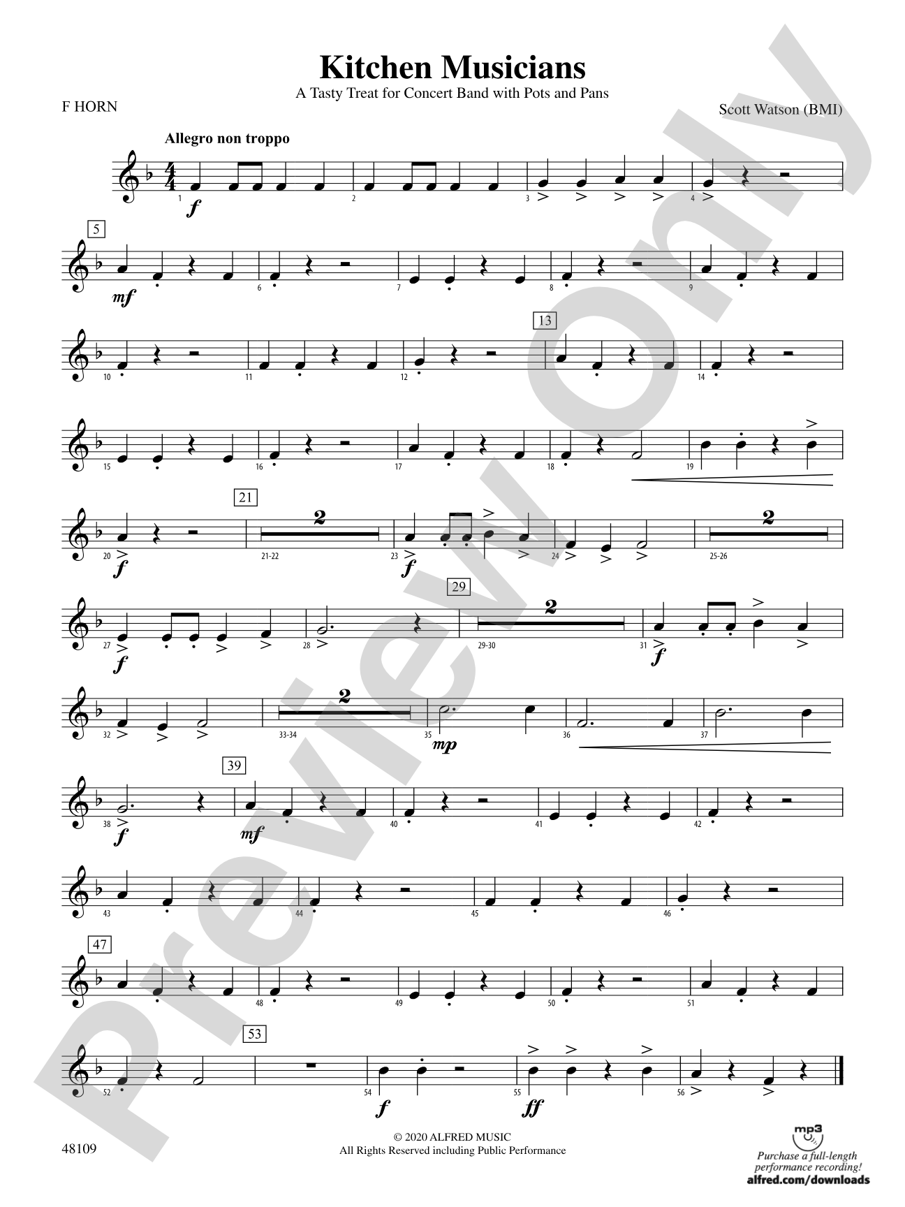 Kitchen Musicians: 1st F Horn