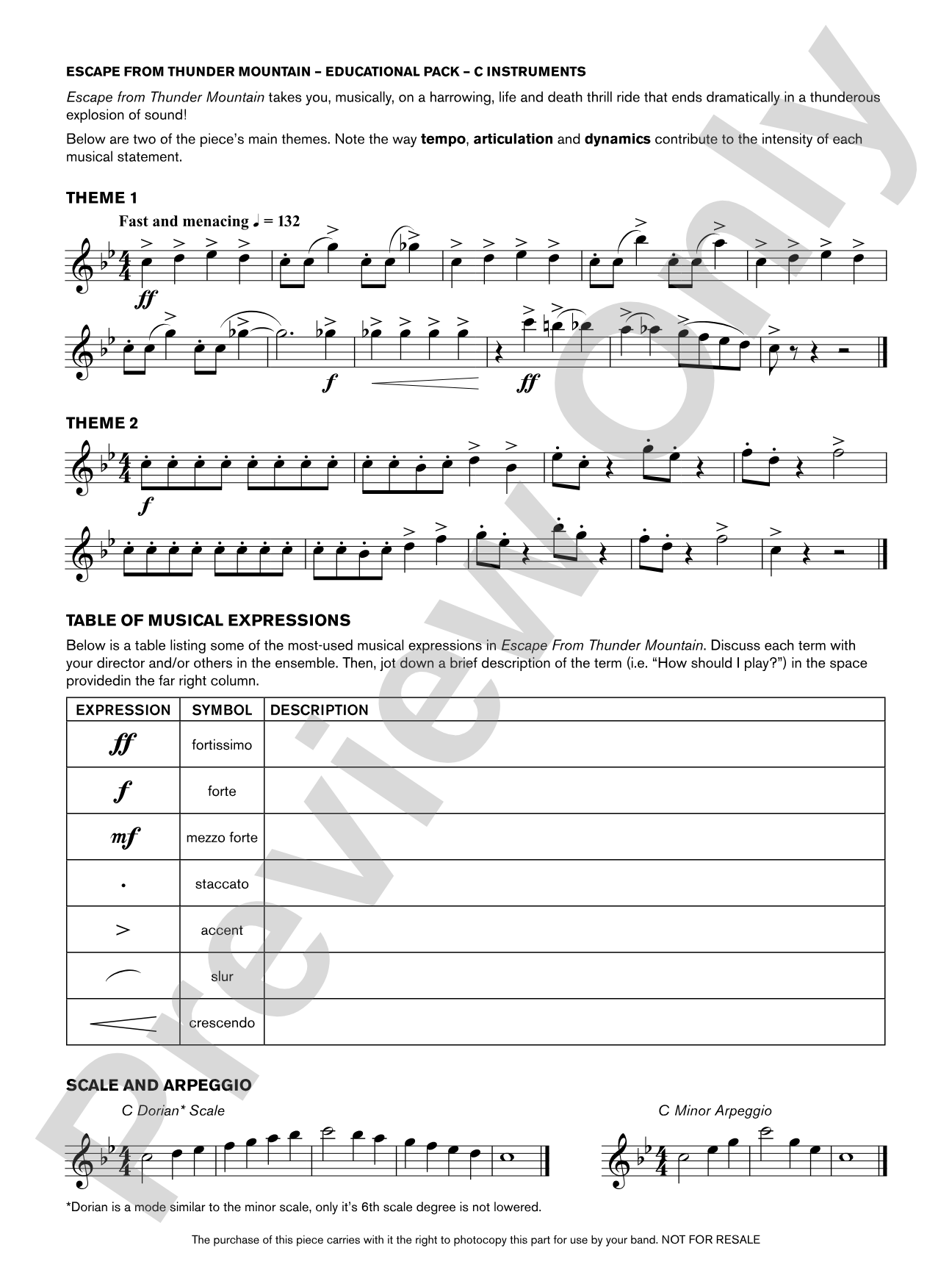 Escape from Thunder Mountain: C Educational Pack