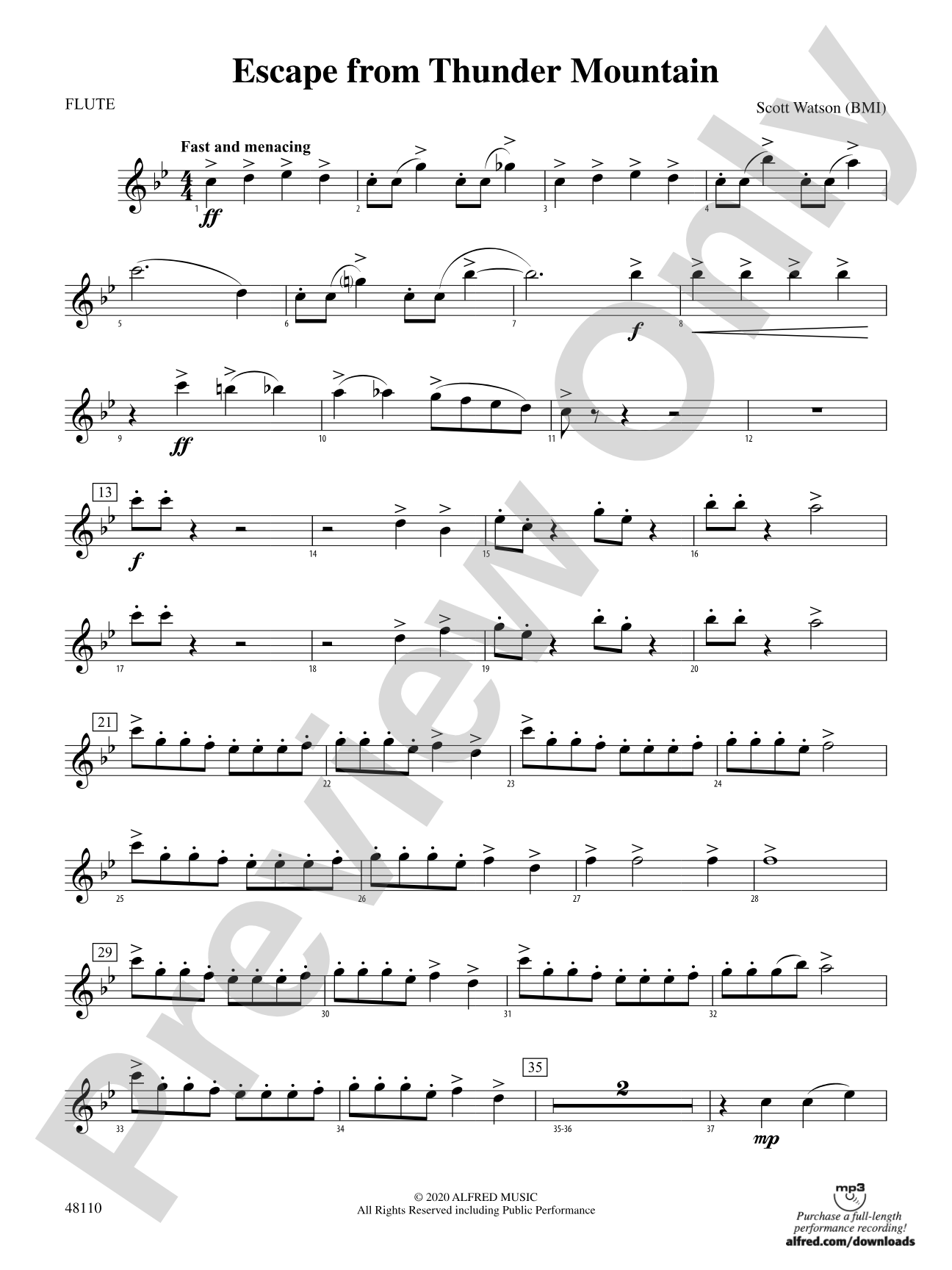 Escape from Thunder Mountain: Flute