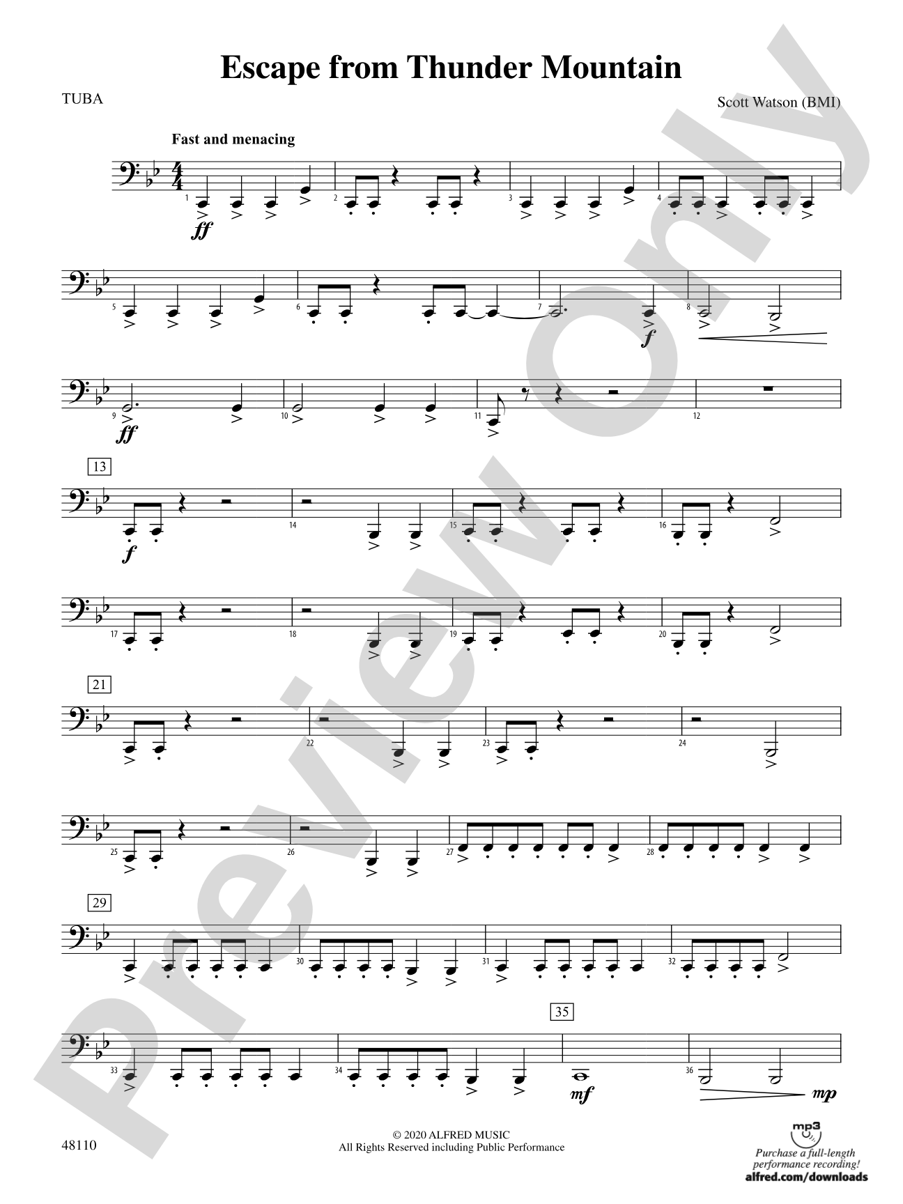 Escape from Thunder Mountain: Tuba