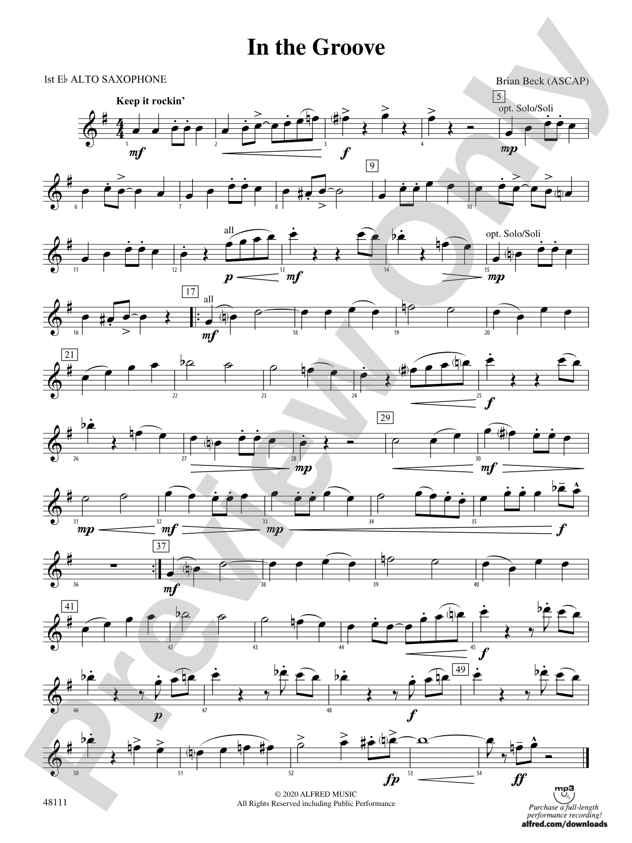 In the Groove: E-flat Alto Saxophone