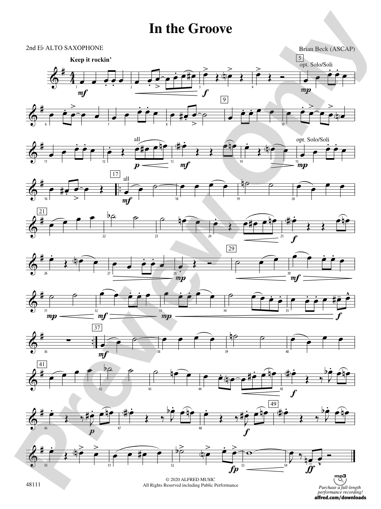 In the Groove: 2nd E-flat Alto Saxophone