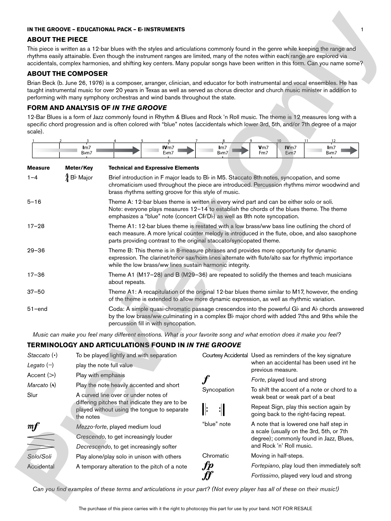 In the Groove: Eb Educational Pack