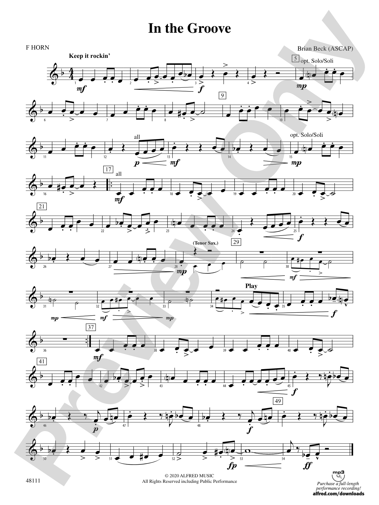 In the Groove: 1st F Horn