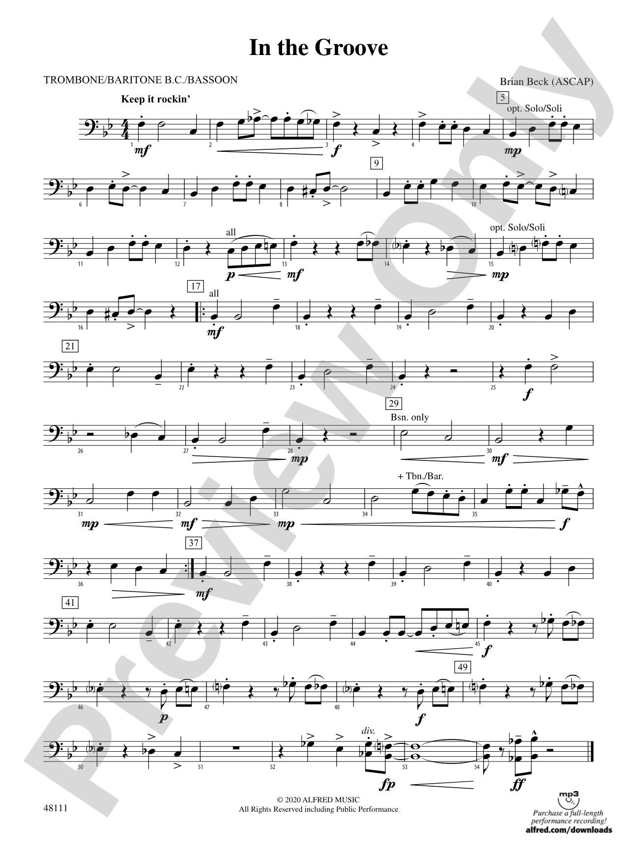 In the Groove: 1st Trombone