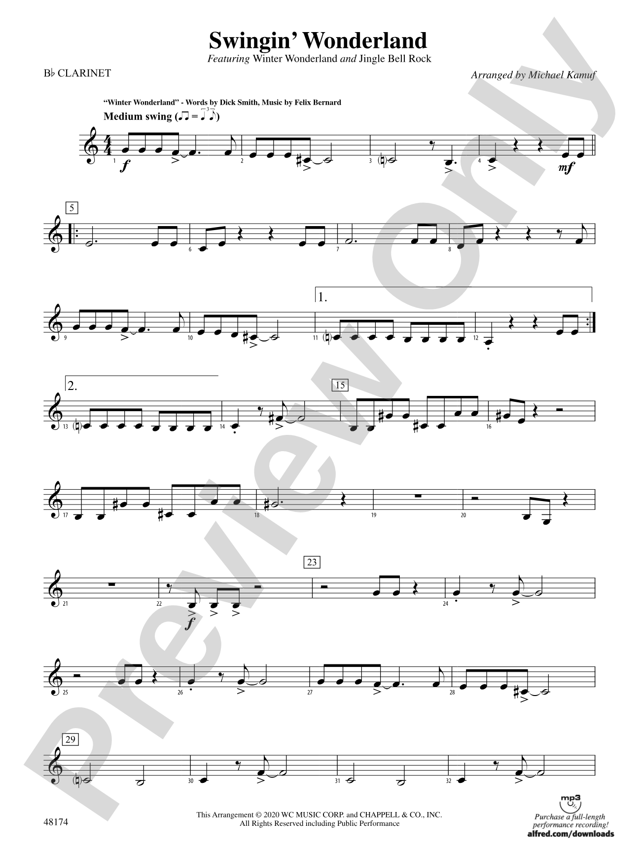 Swingin' Wonderland: 1st B-flat Clarinet