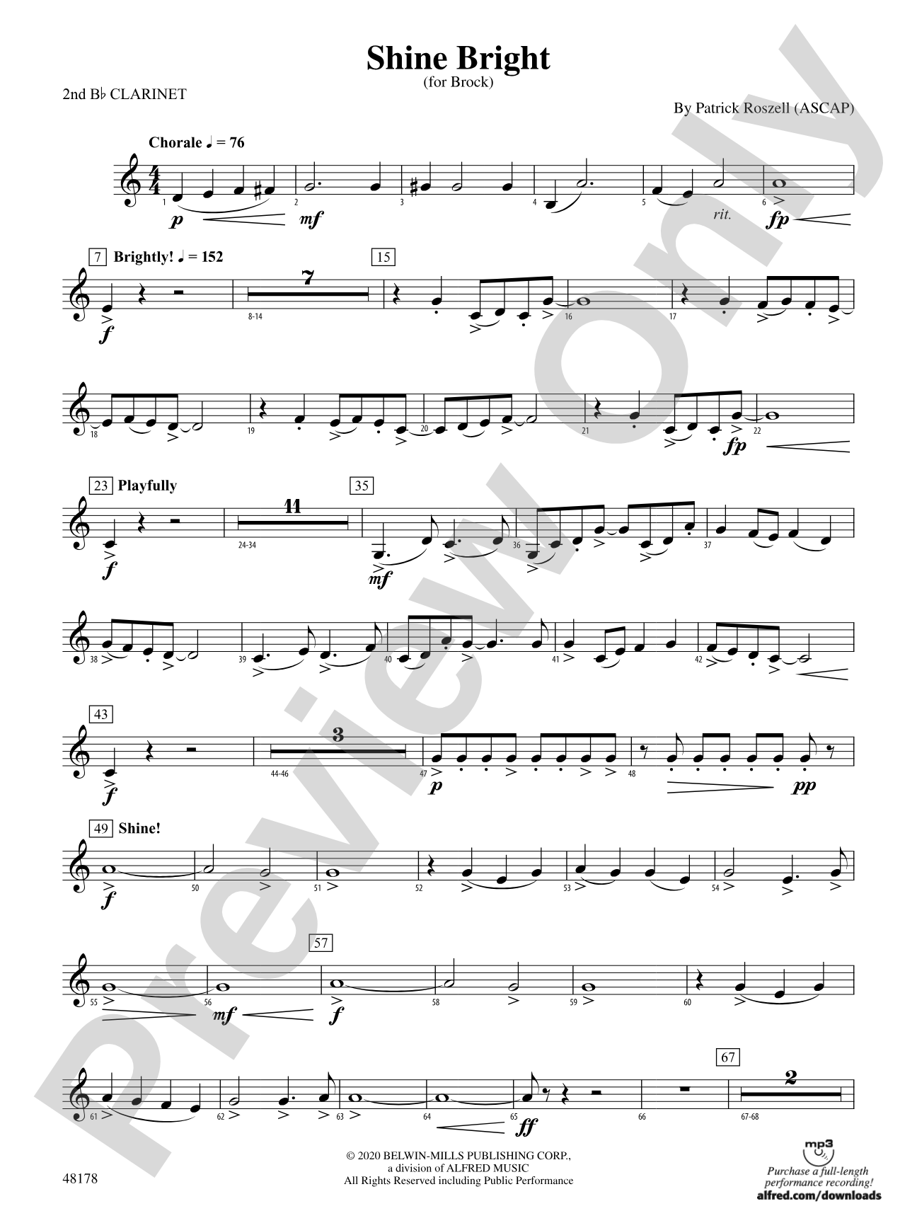 Shine Bright: 2nd B-flat Clarinet