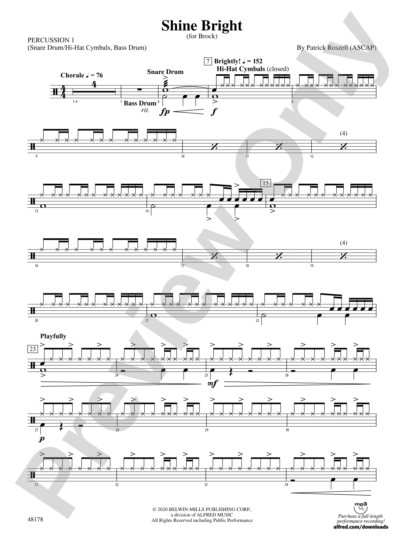 Shine Bright: 1st Percussion