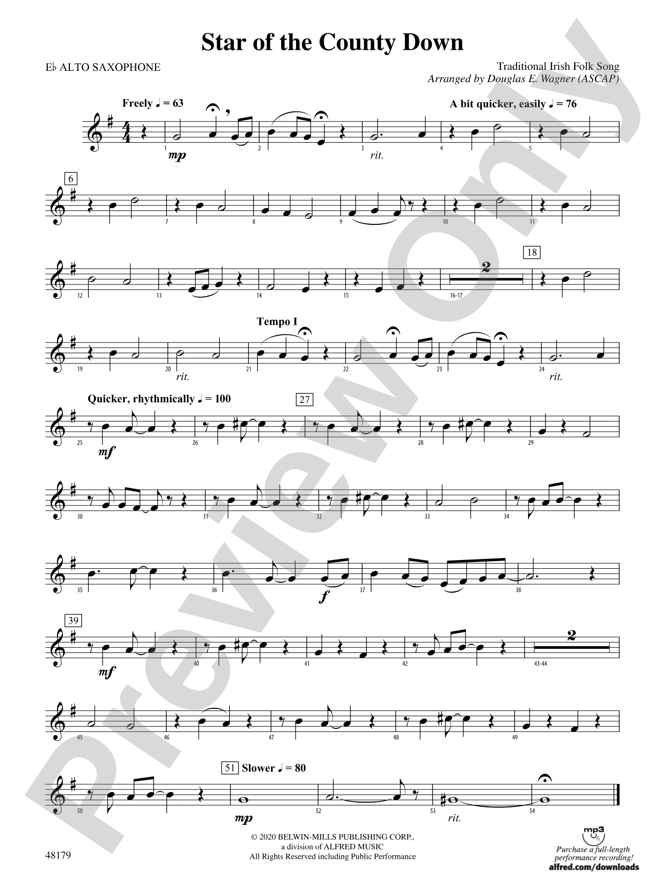 Star of the County Down: E-flat Alto Saxophone