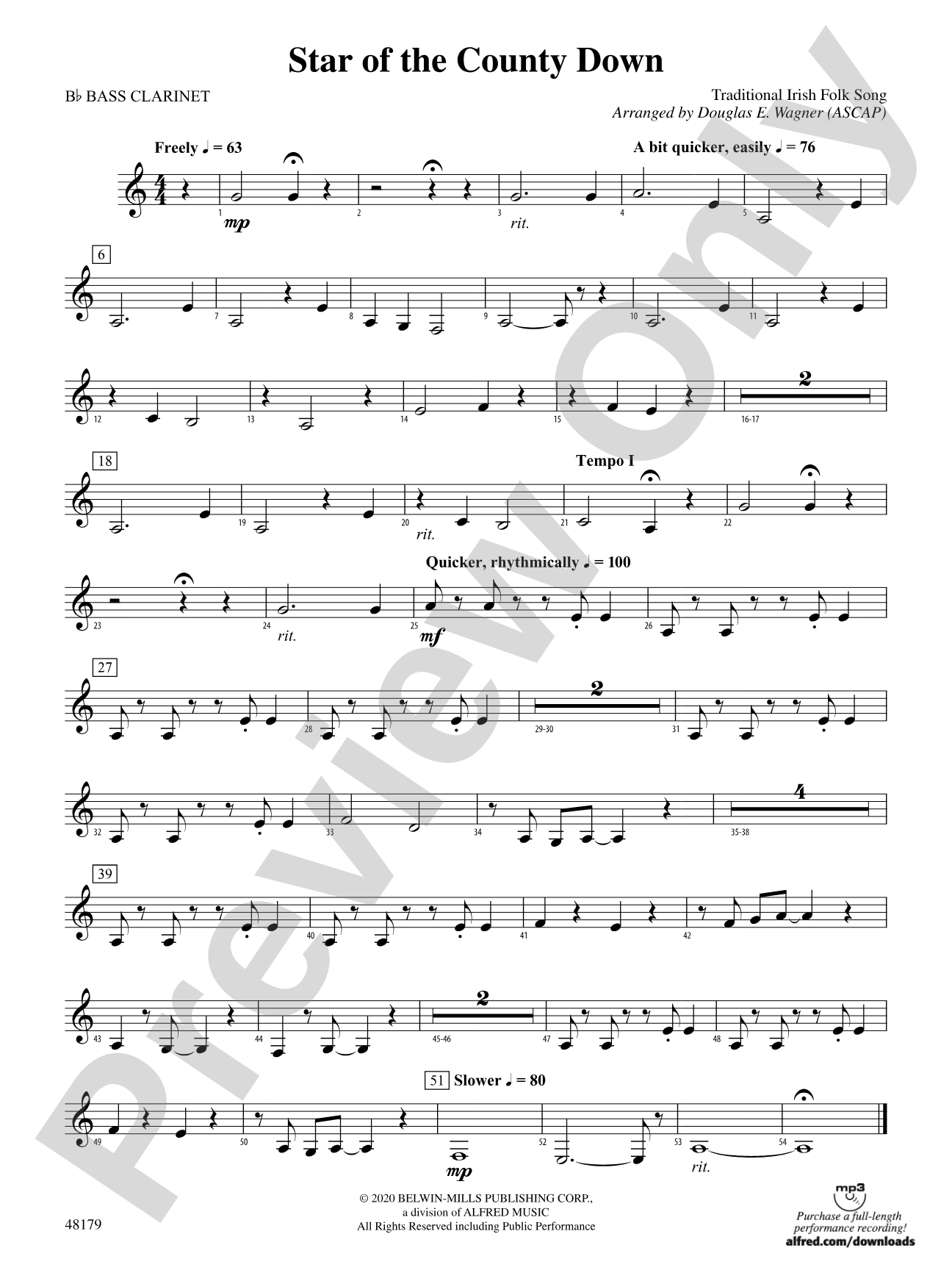 Star of the County Down: B-flat Bass Clarinet