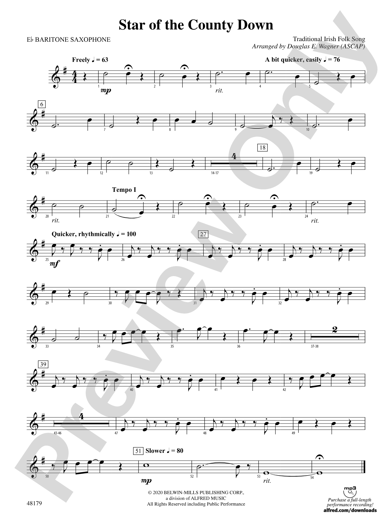Star of the County Down: E-flat Baritone Saxophone